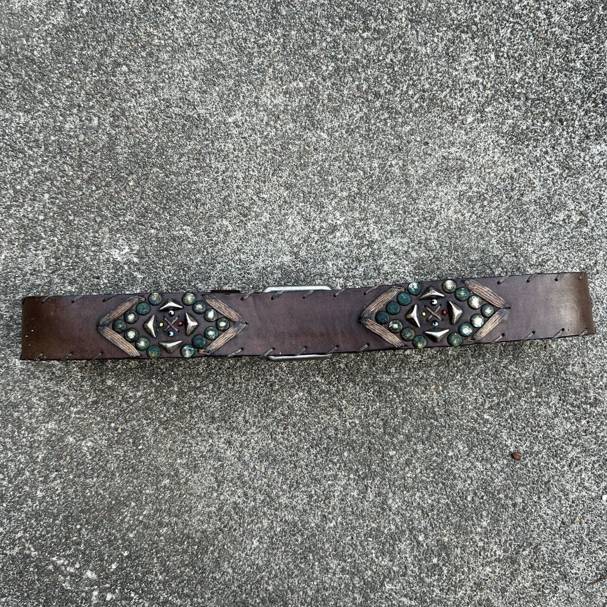 Vintage Vintage studded leather belt (Kapital Style) Size ONE SIZE - 2 Thumbnail