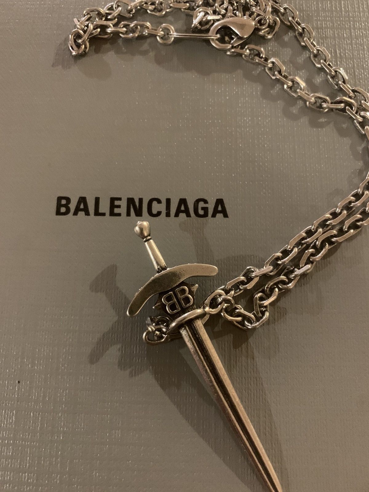 Balenciaga goth sword necklace