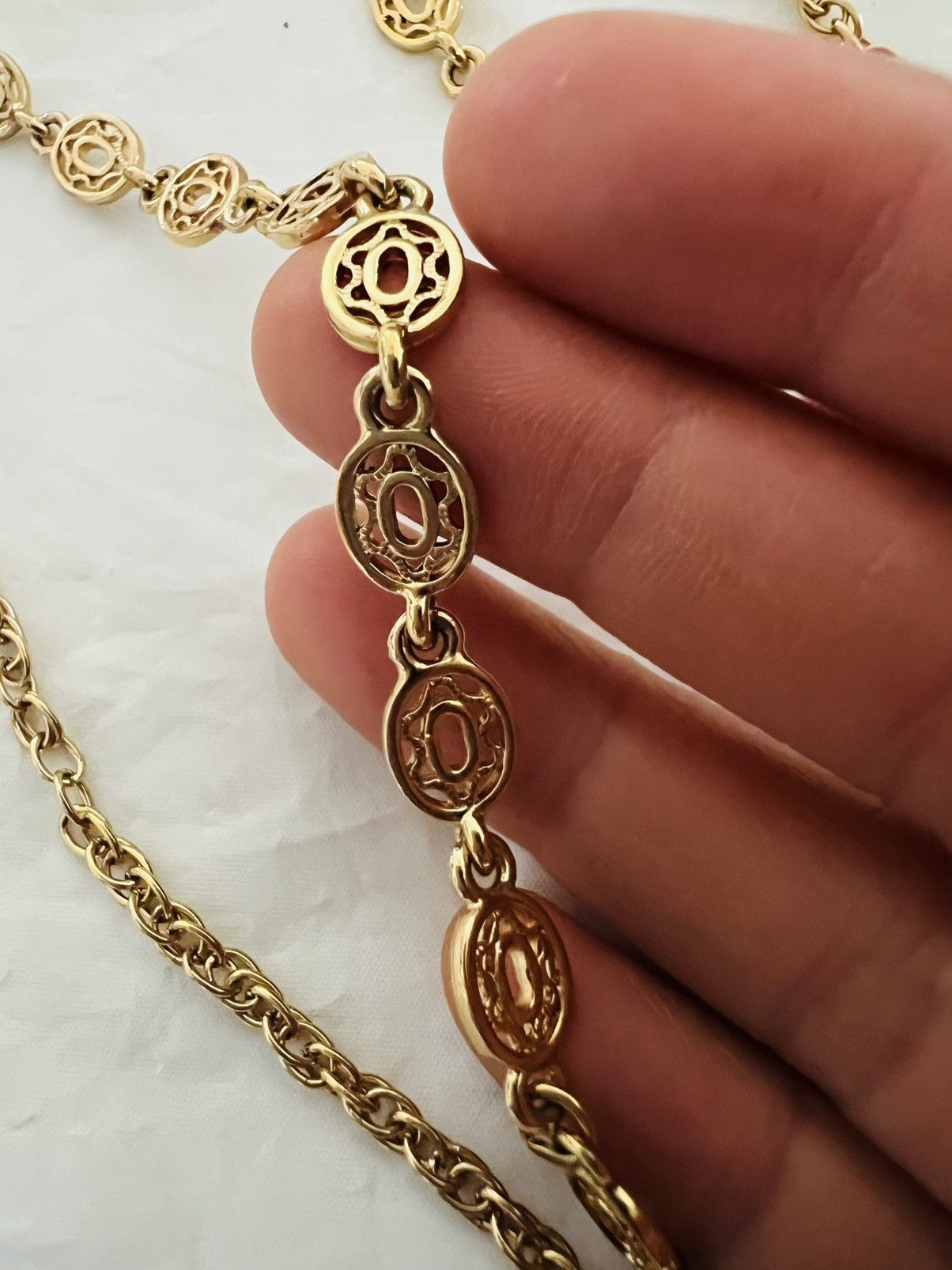 Monet VTG Monet 52” Double Strand Gold Tone Oval Link Necklace Size ONE SIZE - 1 Thumbnail