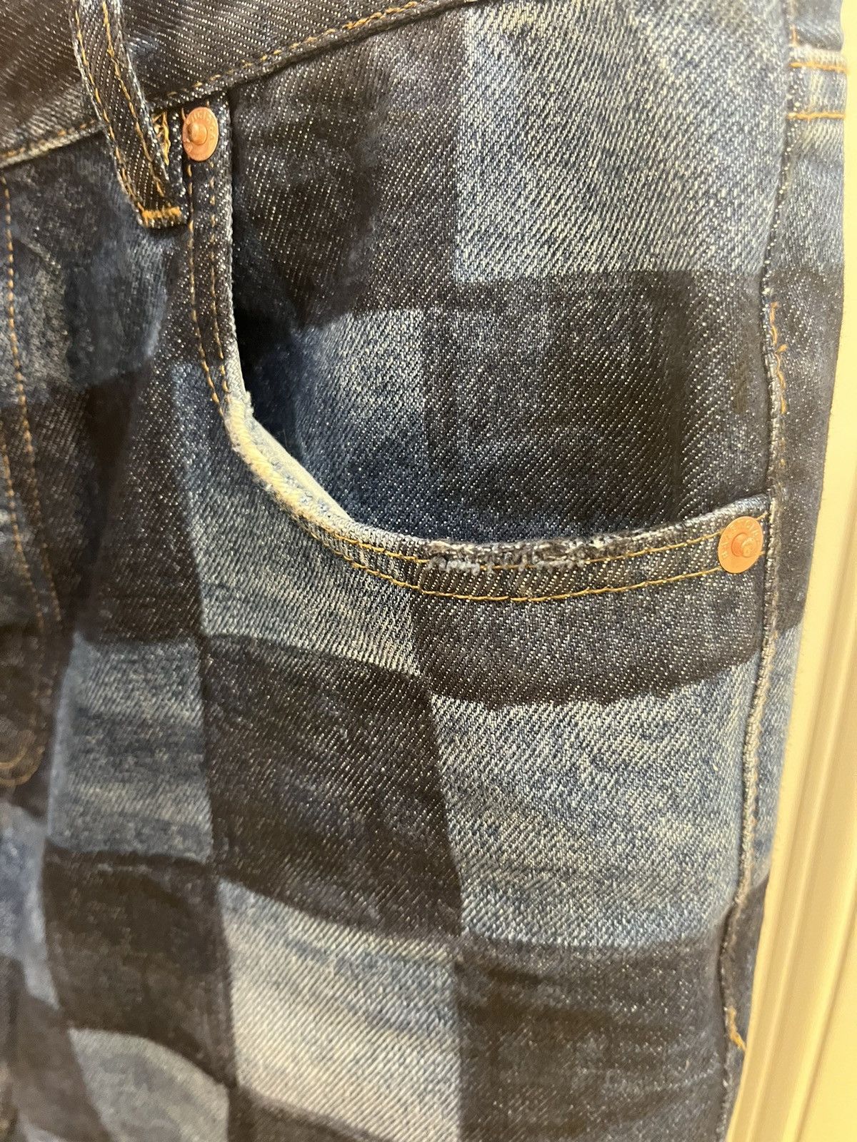 Balenciaga Checkerboard Paris Fit Sharpie Ombre Jeans Size US 30 / EU 46 - 9 Thumbnail