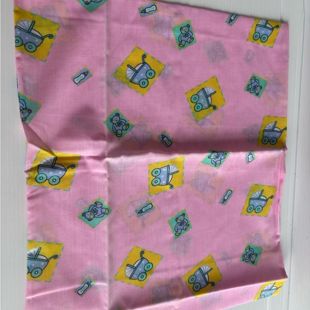 Designer Vintage 90s Baby girl pink Pillowcase by Emval Creations Size ONE SIZE - 2 Thumbnail