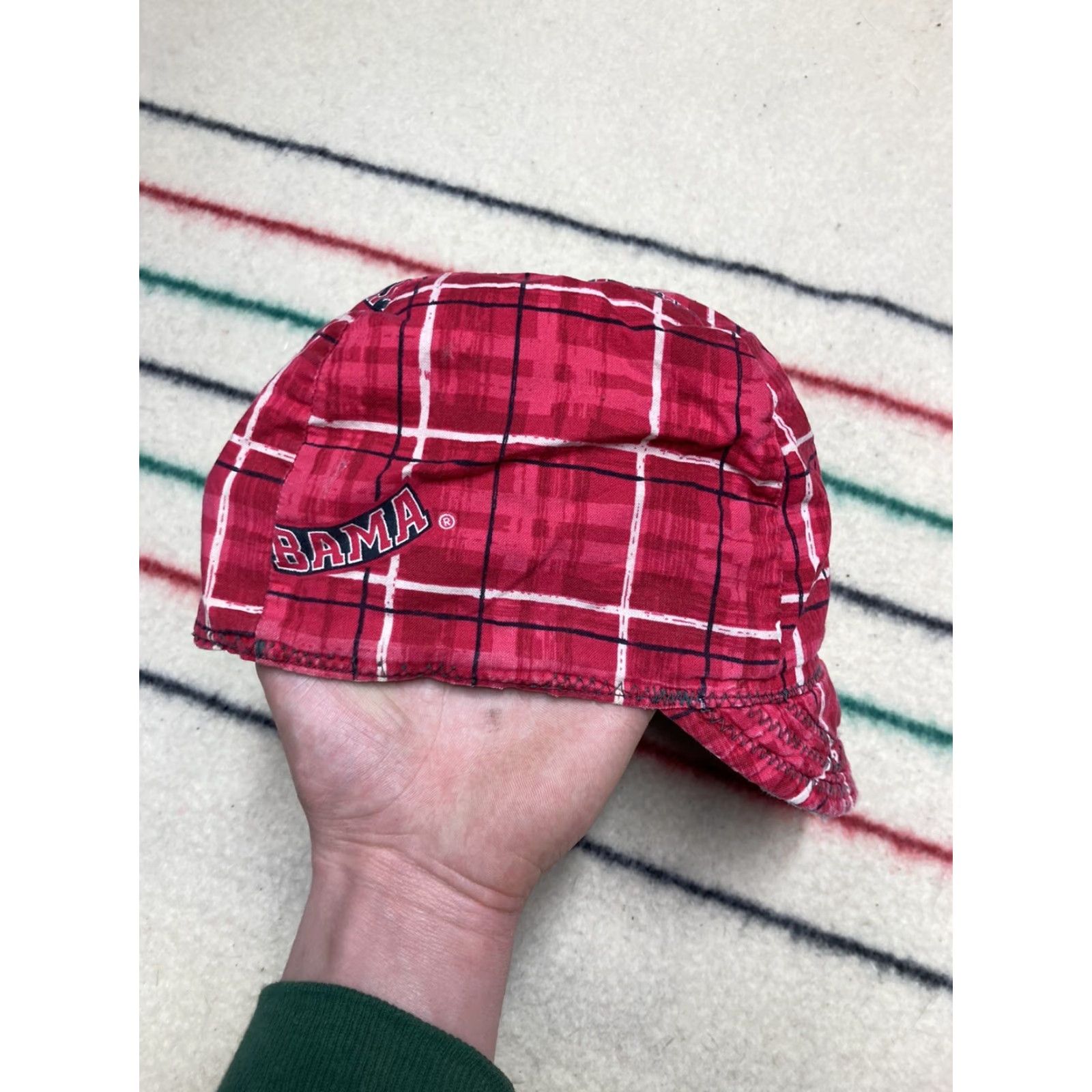 Vintage VINTAGE Handmade Alabama Roll Tide 80s cycling cap Hat One Size Red Men's Bill 1980s Style Party? Size US 35 - 4 Thumbnail