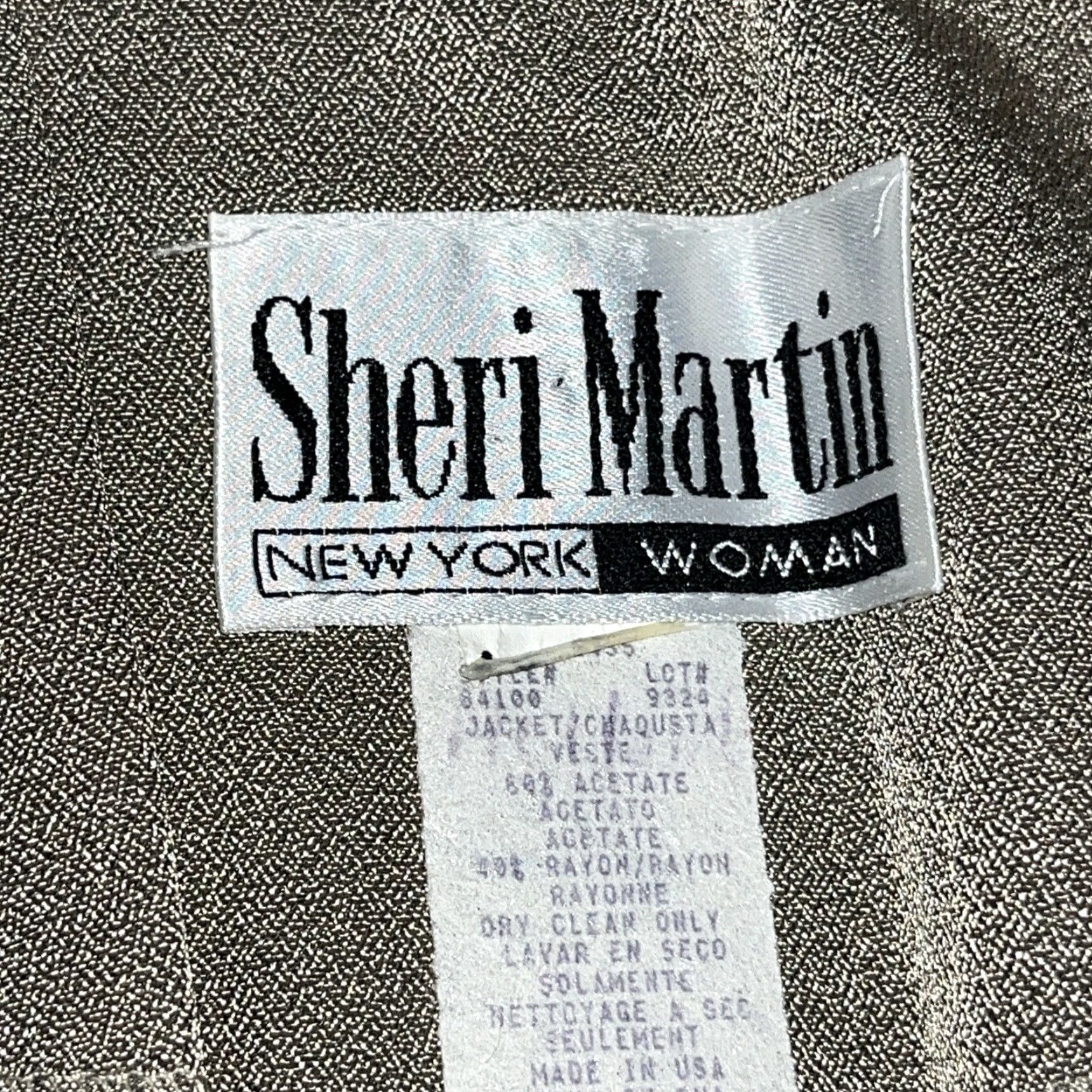 Vintage VINTAGE Sheri Martin METALLIC Blazer Womens 3XL Open Front Flowy Cardigan Jacket Neutral Beige Metallic Shiny Satin Relaxed 52 Chest Womens 3XL Blazer Size XXL / US 16-18 / IT 52-54 - 2 Thumbnail
