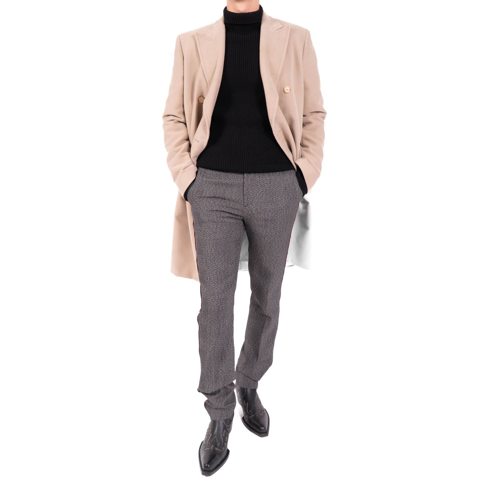 Calvin Klein 205W39NYC FW17 Classic Double Breasted Coat in Beige Moleskin Size US L / EU 52-54 / 3 - 6 Thumbnail
