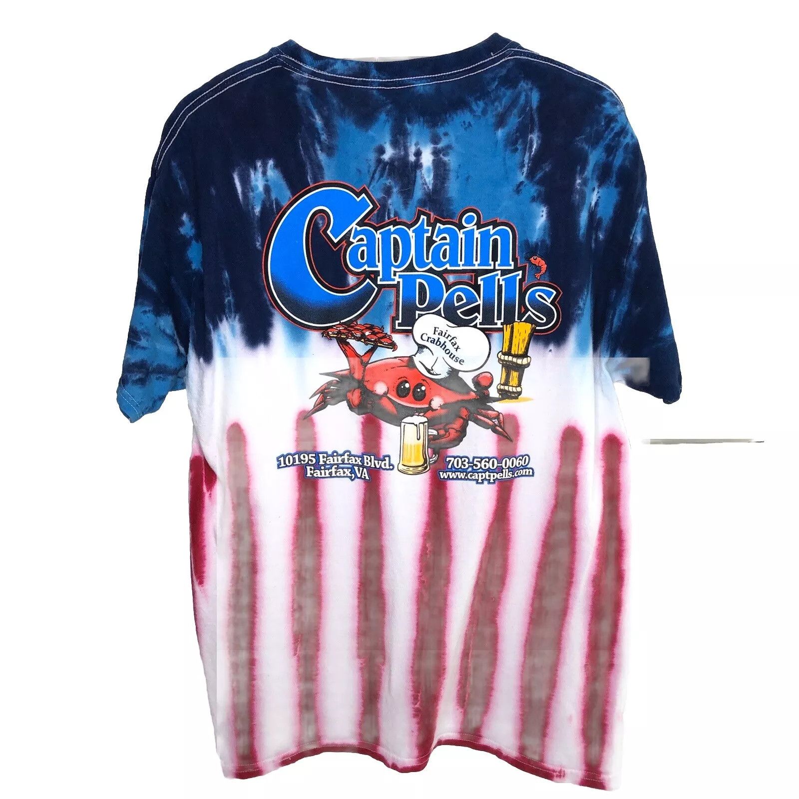 Other Vtg Tie Dyed T-shirt L Advertise Captain Pells Fairfax Crab Size US L / EU 52-54 / 3 - 2 Thumbnail
