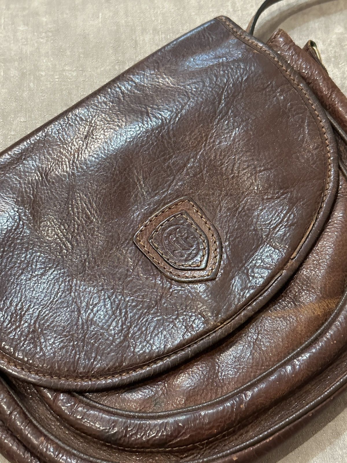 Vintage Vintage Leather Messenger Distressed Brown Handmade Bag Size ONE SIZE - 3 Thumbnail