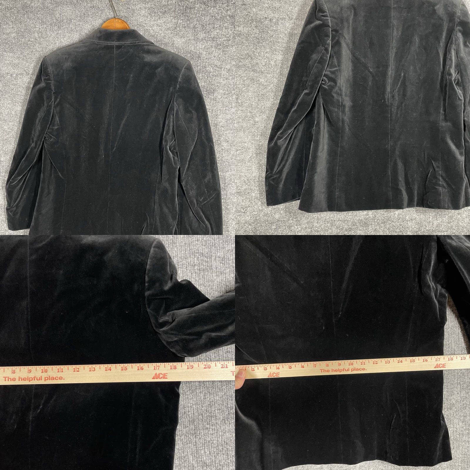 Vintage VINTAGE Blazer Jacket Women 12 Black Cotton Velour Velvet Blazer Size XL / US 12-14 / IT 48-50 - 9 Thumbnail