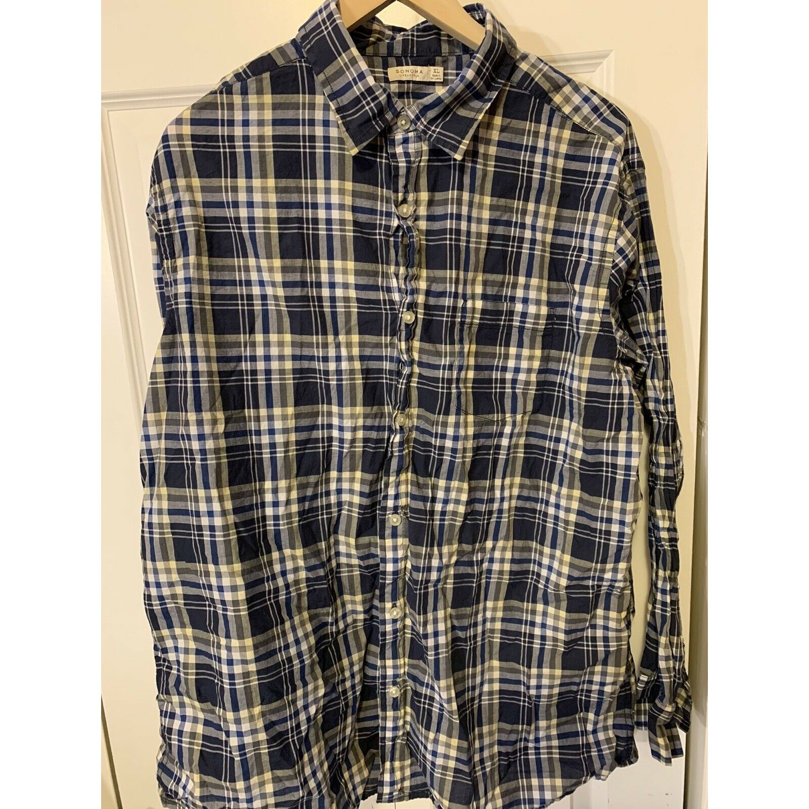 Sonoma Sonoma Life Style Shirt Men's Sz XL Plaid Blue Long Sleeve B Size US XL / EU 56 / 4 - 4 Thumbnail