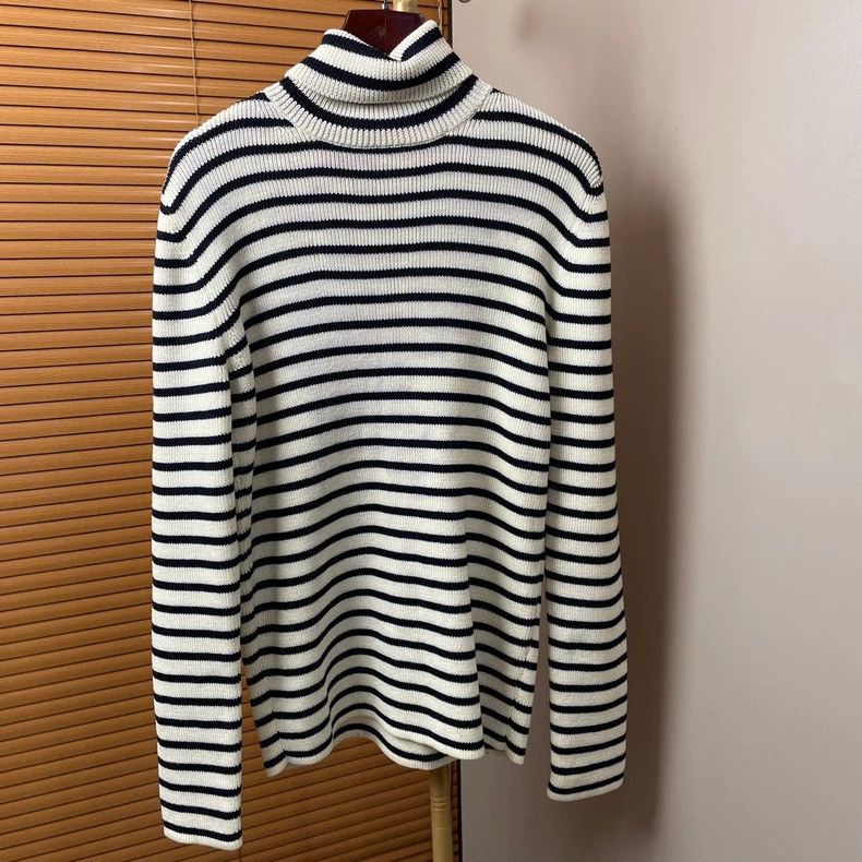 Saint Laurent Paris Saint Laurent Paris Black and white striped turtleneck swea Size US S / EU 44-46 / 1 - 1 Thumbnail