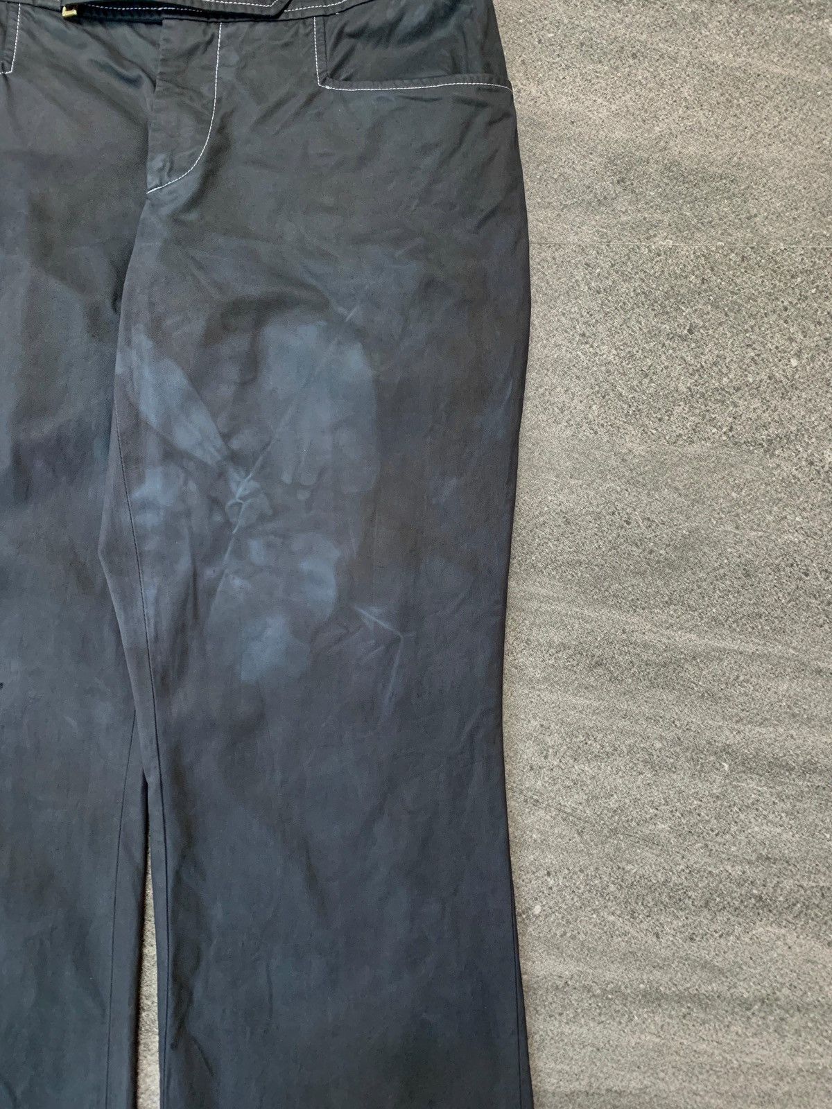 Gucci 2000s Black Dyed Flared Belted Trousers - 29” Size US 29 - 6 Thumbnail