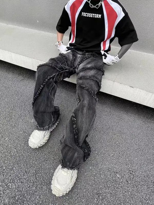 Japanese Brand VIBE Retro street wash raw edge micro-flare jeans Size US 30 / EU 46 - 2 Thumbnail