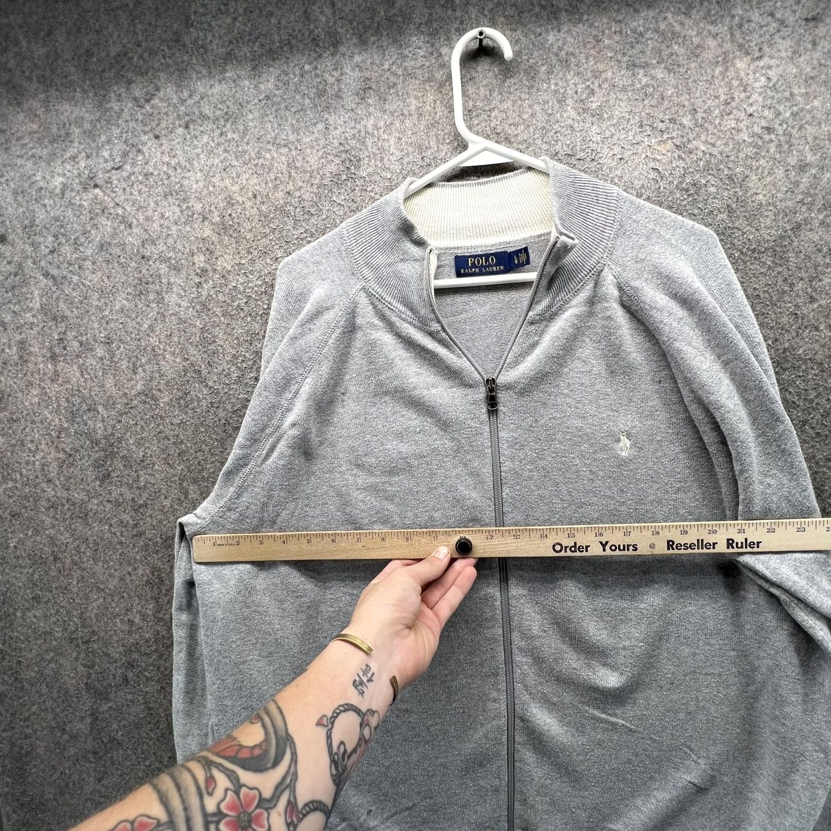 Polo Ralph Lauren Polo Ralph Lauren Sweater Mens L Gray Full Zip Mock Neck Knit Pony Logo Bomber Size US L / EU 52-54 / 3 - 4 Thumbnail