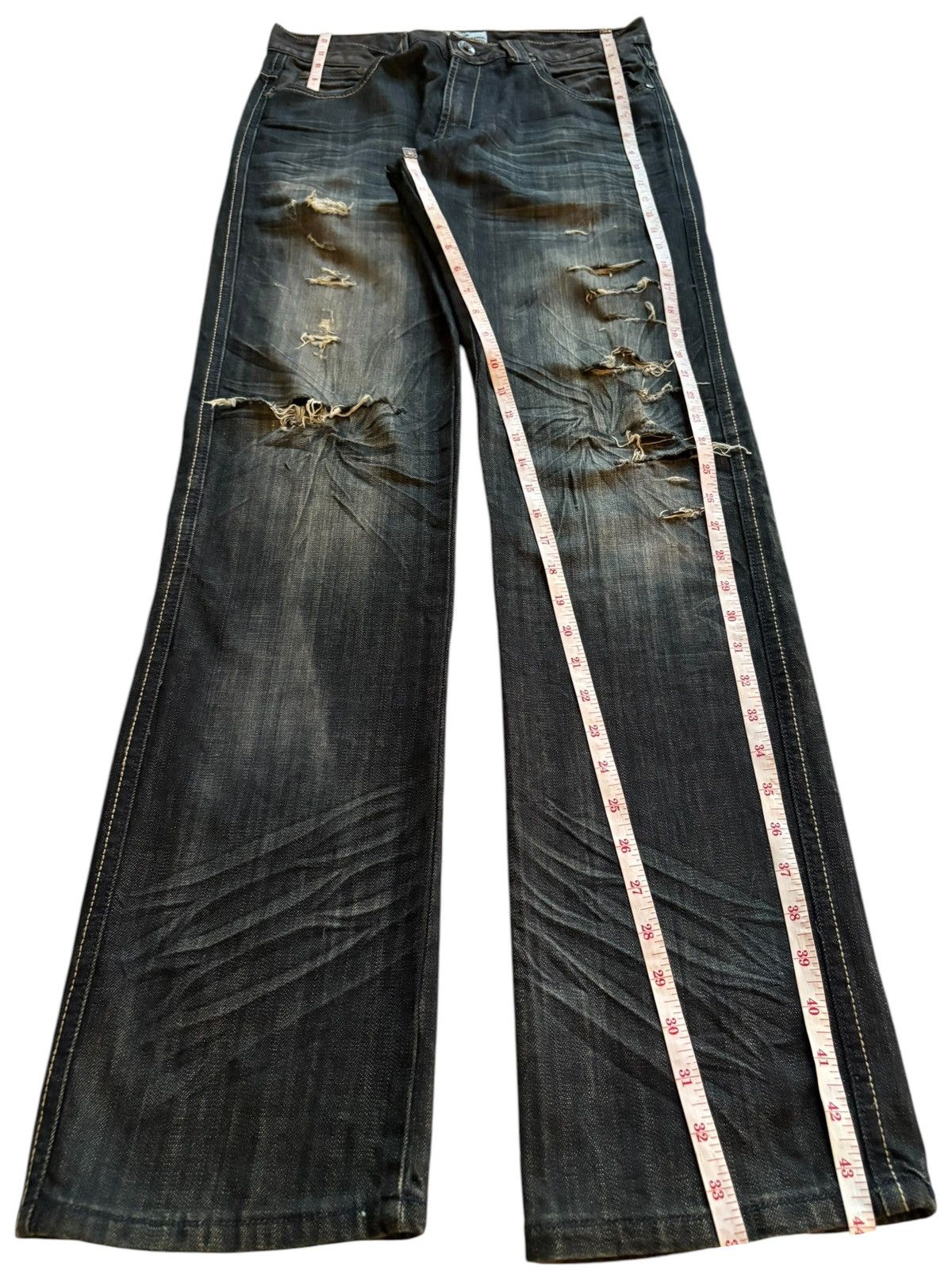 Energie × Japanese Brand Vintage Energie Faded Distressed Ripped Loose Jeans Size US 32 / EU 48 - 13 Thumbnail