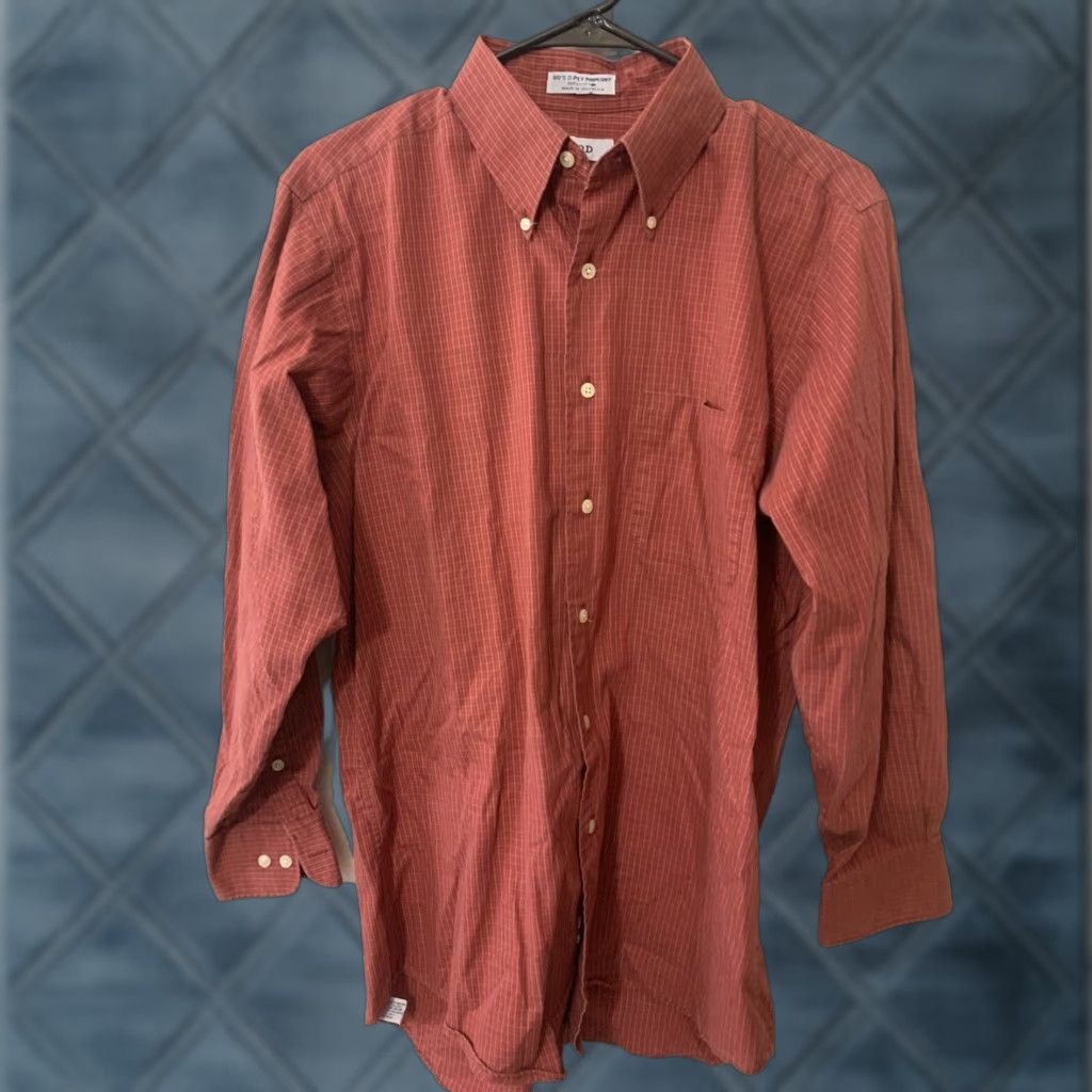 Izod VINTAGE IZOD Shirt 80s Pinpoint Cotton Button-Down Red Check Adult 15.5 32/33 Mens Size US M / EU 48-50 / 2 - 1 Thumbnail