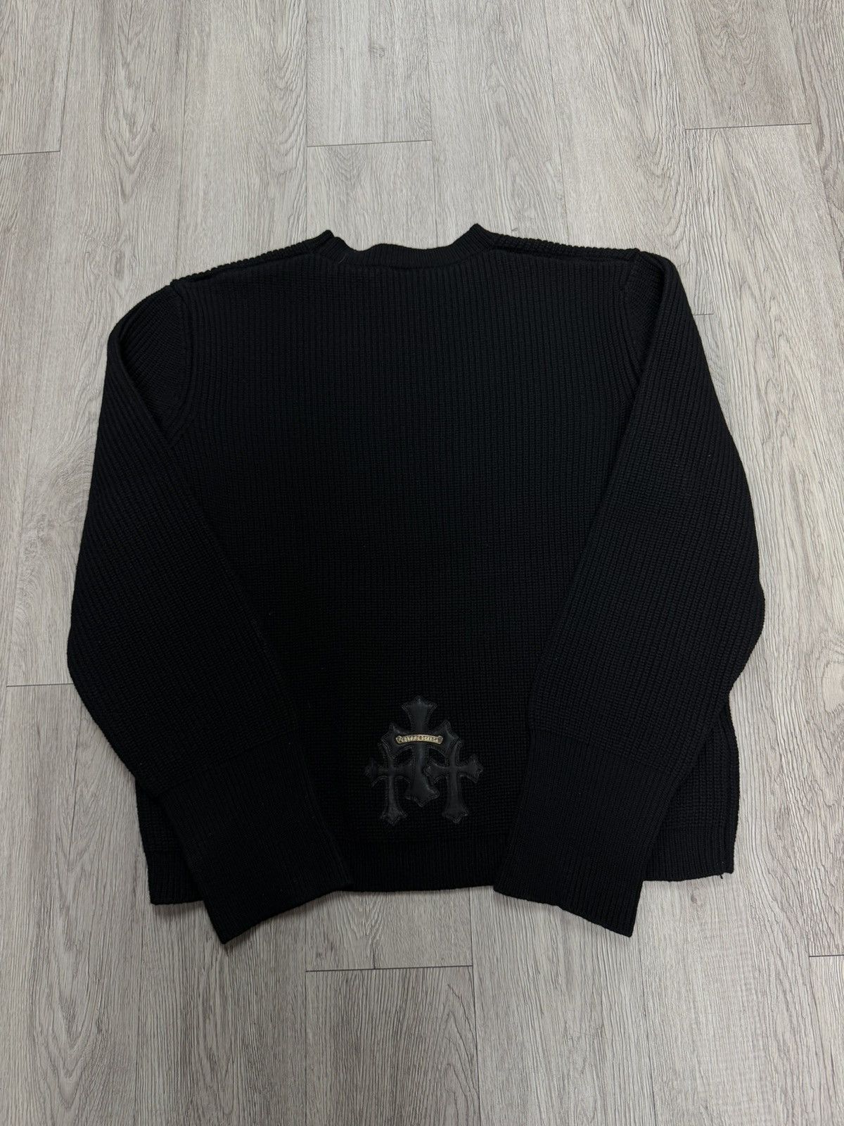 Chrome Hearts Chrome Cashmere Black Triple Cross Crewneck Size US L / EU 52-54 / 3 - 2 Thumbnail