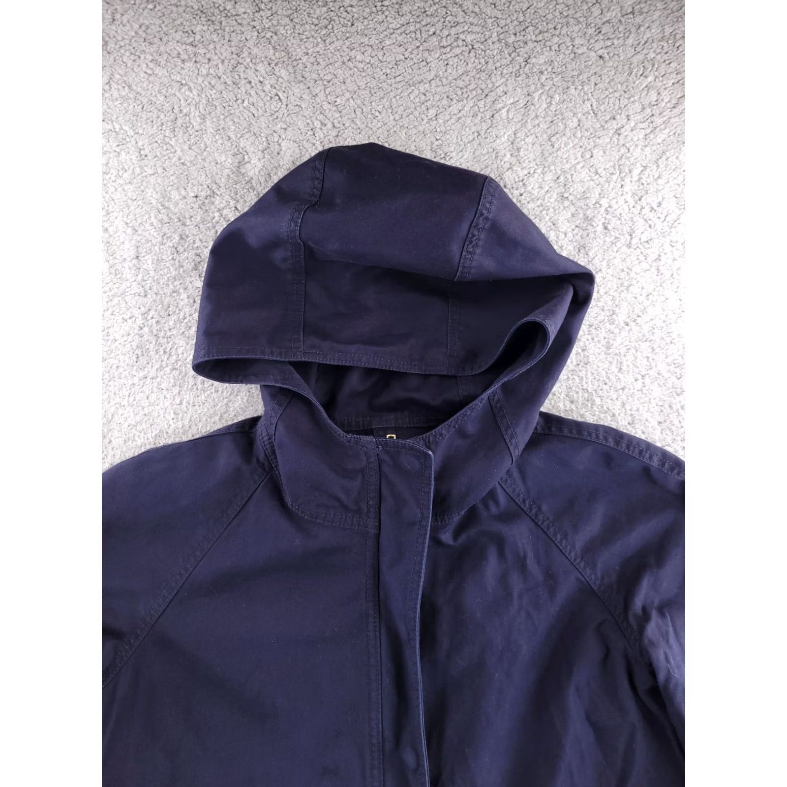 J.Crew J.CREW Canvas Jacket Womens 10 Navy Blue Long Overcoat Military Field Zip Button Jacket Coat Women Blue Size L / US 10 / IT 46 - 5 Thumbnail