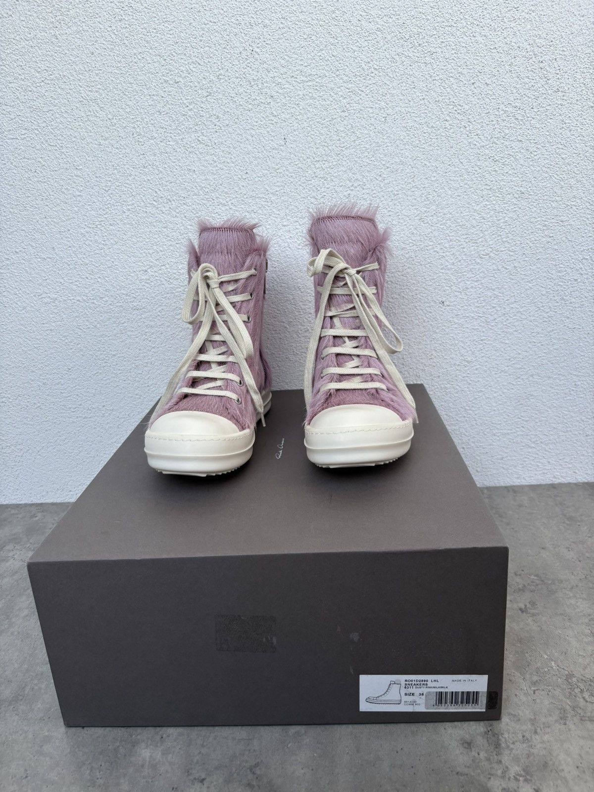 Rick Owens Rick Owen’s pink fur Ramones sneakers Size US 8 / IT 38 - 3 Thumbnail