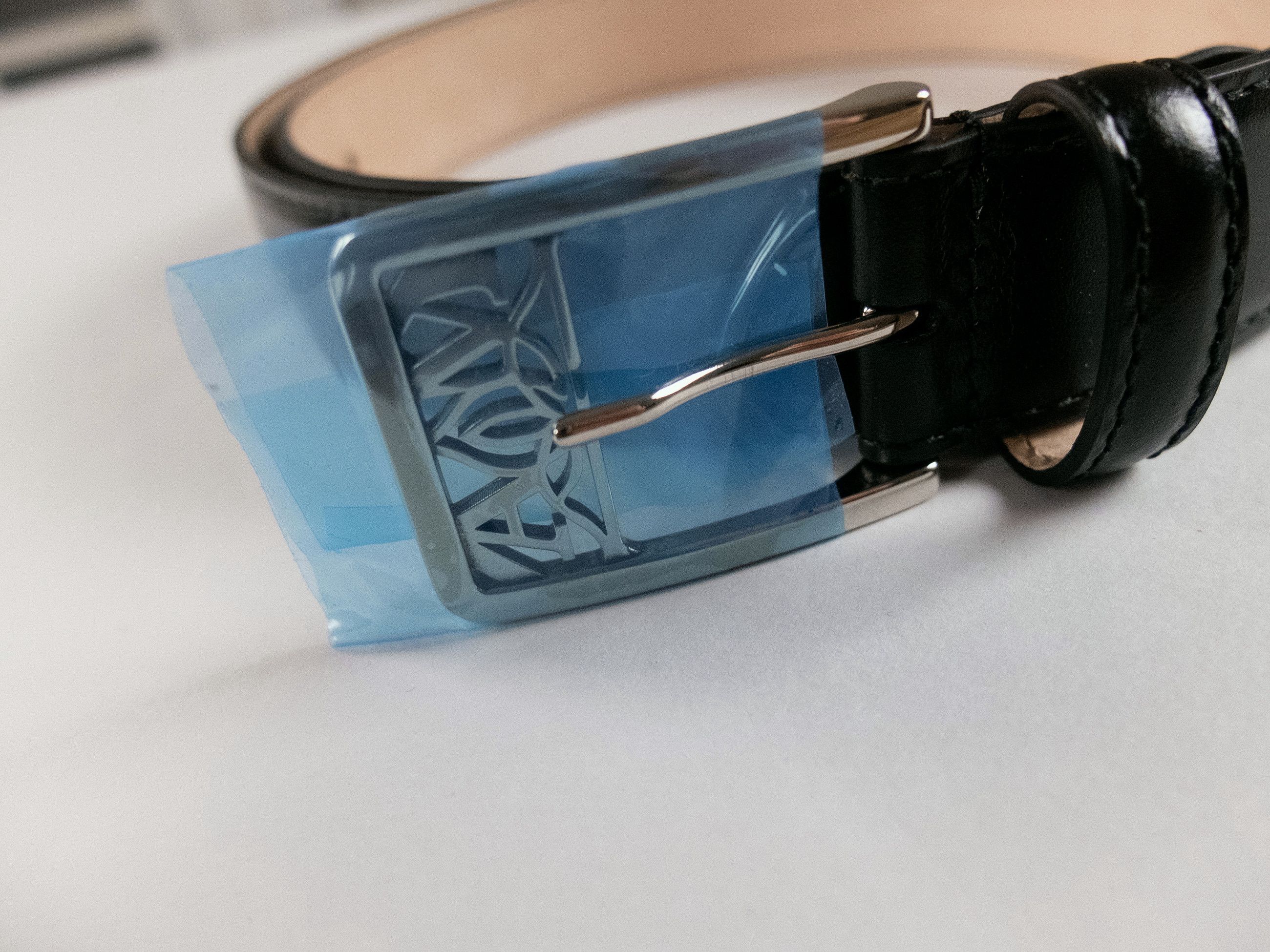 Alexander McQueen ALEXANDER MCQUEEN Seal black logo buckle leather belt 100 q Size 38 - 6 Thumbnail