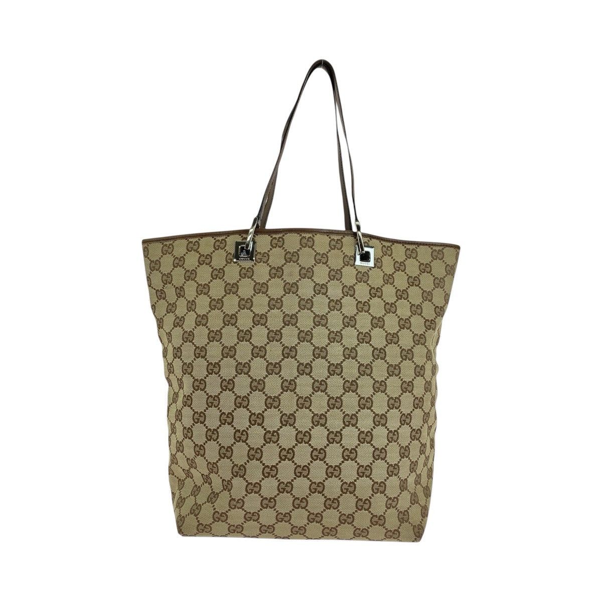 Gucci Gucci GG Canvas Leather 2Way Bag Canvas Shoulder Bag 31243 in Beige, Women's