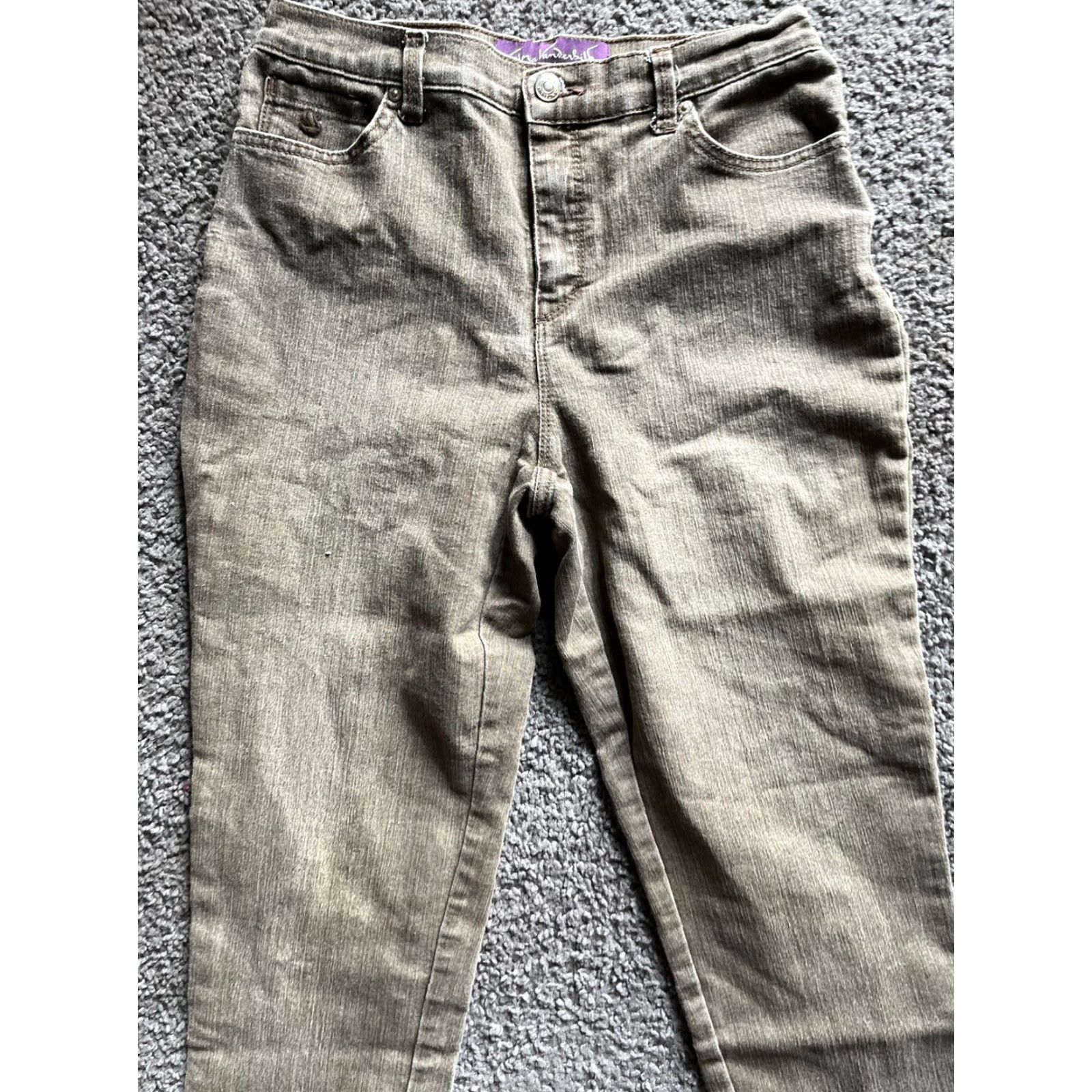 Gloria Vanderbilt Gloria Vanderbilt Amanda Jeans Women 6 Brown Khaki Tapered Jean Size 28" / US 6 / IT 42 - 2 Thumbnail