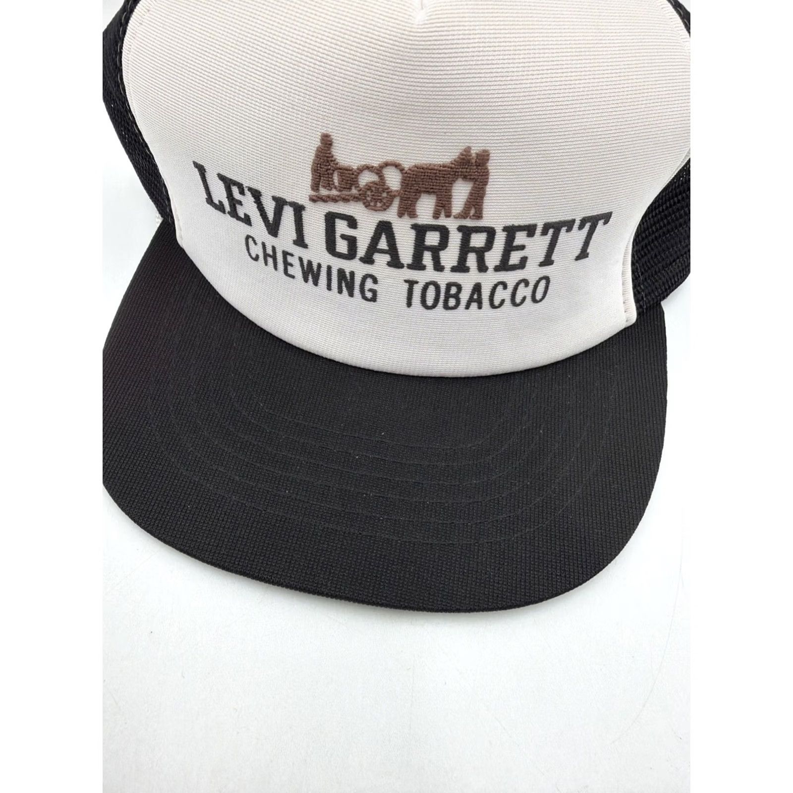 Vintage VINTAGE Levi Garrett Chewing Tobacco Snapback Hat M/L Men Brown Black White USA 80s Patch Adjustable Mens Size ONE SIZE - 3 Thumbnail