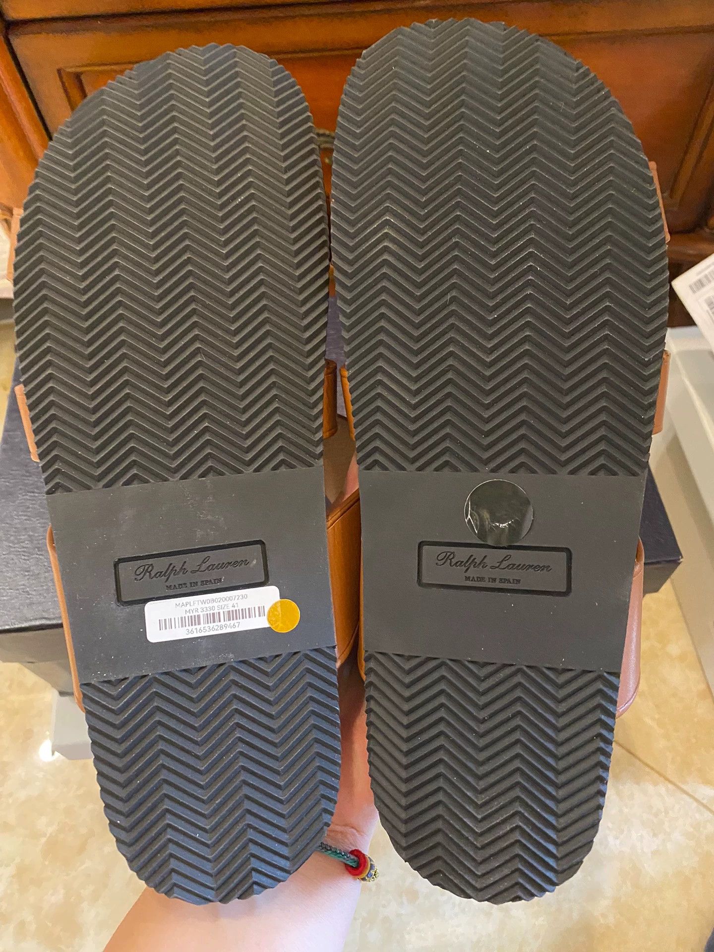 RRL Ralph Lauren RRL Purple Label Vintage Leather Slippers/Sandals Old Money Size US 7 / EU 40 - 8 Thumbnail