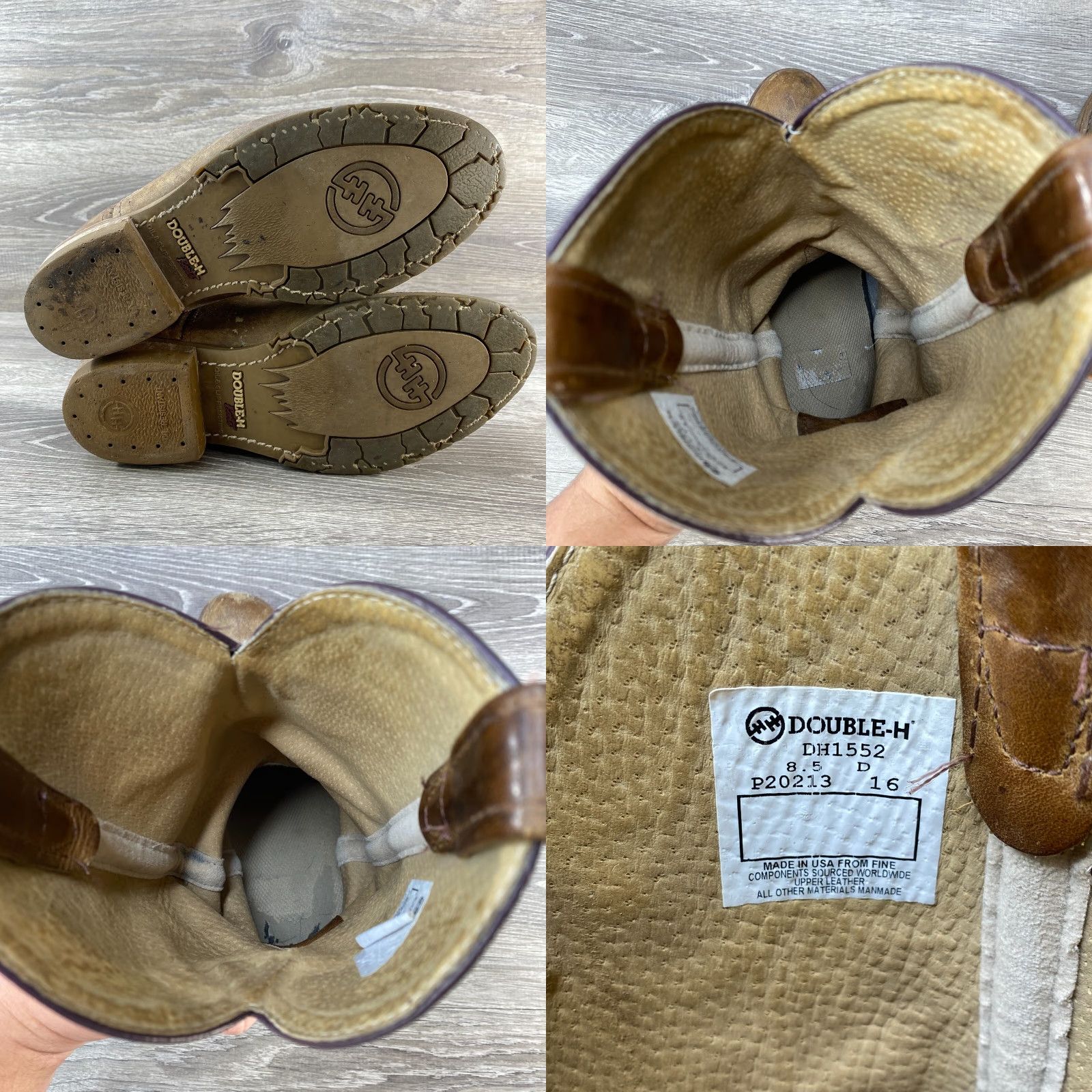 Doublet Double H DH1552 Brown Leather Cowboy Western Work Boots Mens Size 8.5 D Made USA Size US 9 / EU 42 - 8 Thumbnail