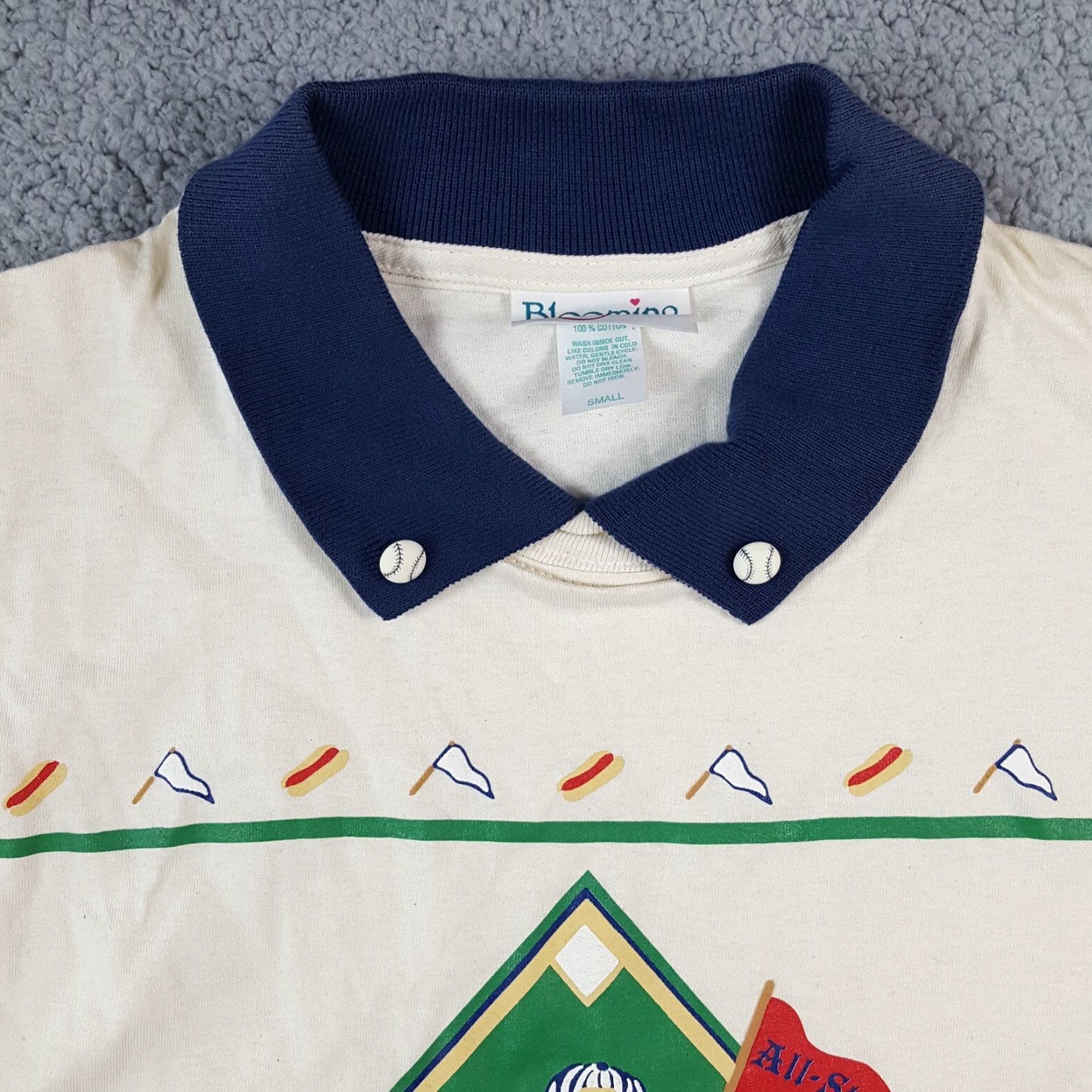 Vintage VINTAGE Blooming & Co Baseball Dog T-Shirt Collared Short Sleeve Size Small White Retro Mens Size US S / EU 44-46 / 1 - 3 Thumbnail