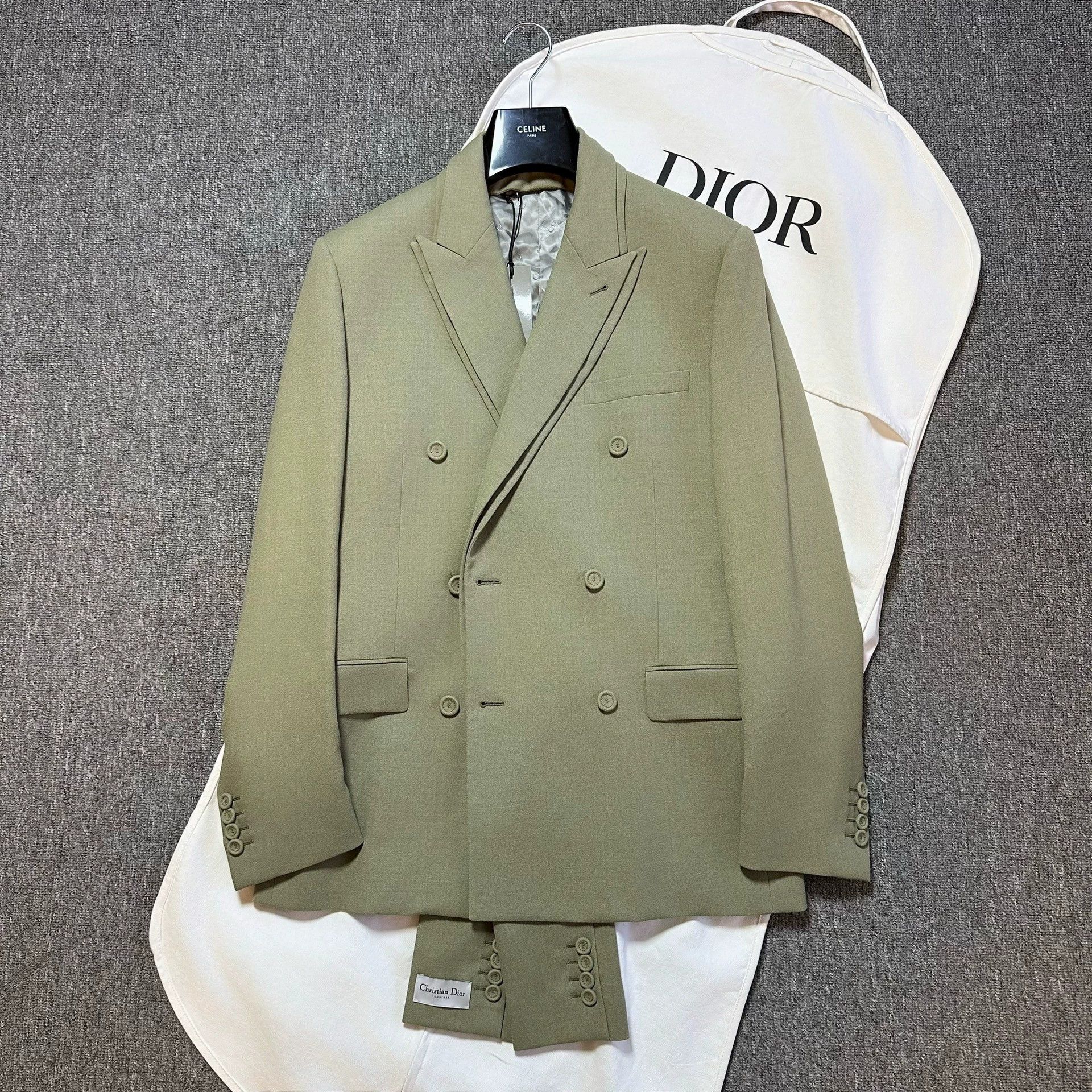 Dior Dior Man Sage Green Double-Layer Blazer Size US M / EU 48-50 / 2 - 1 Thumbnail