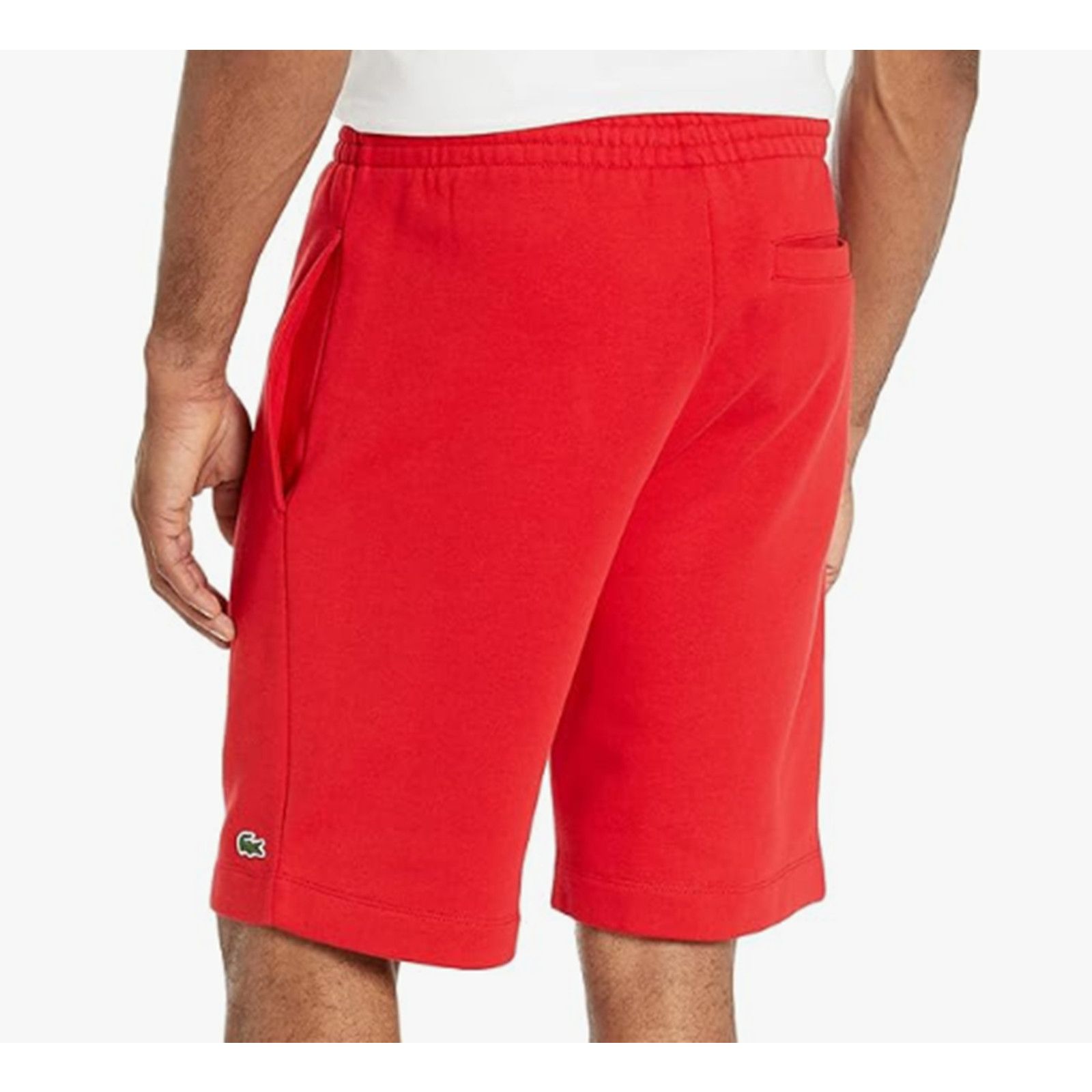 Lacoste Lacoste Men's Organic Brushed Cotton Fleece Shorts Rouge XL Size US 40 / EU 56 - 2 Thumbnail