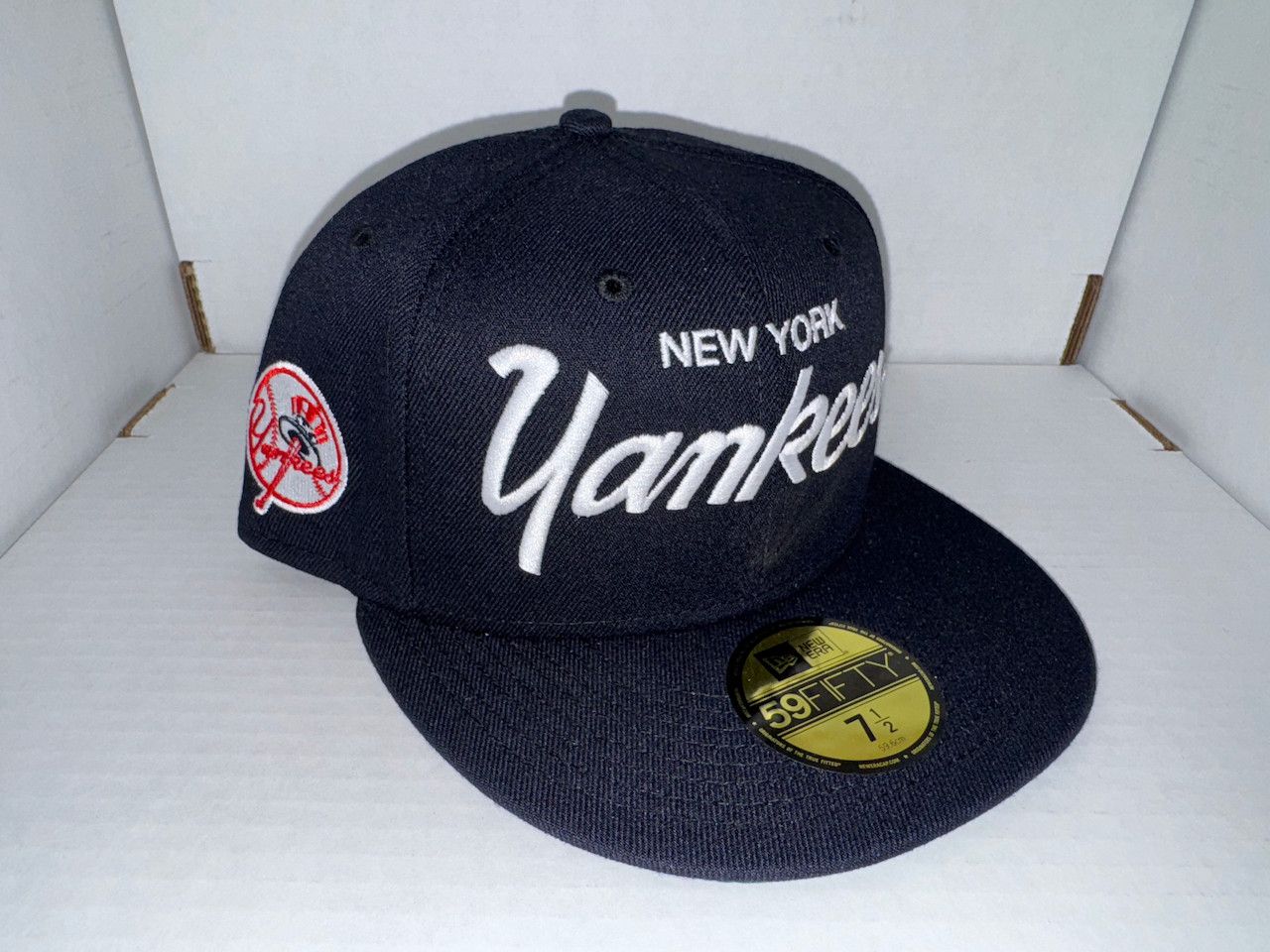 New Era NY Yankees Fitted, Navy Spellout (Size 7 1/2) Size ONE SIZE - 1 Thumbnail
