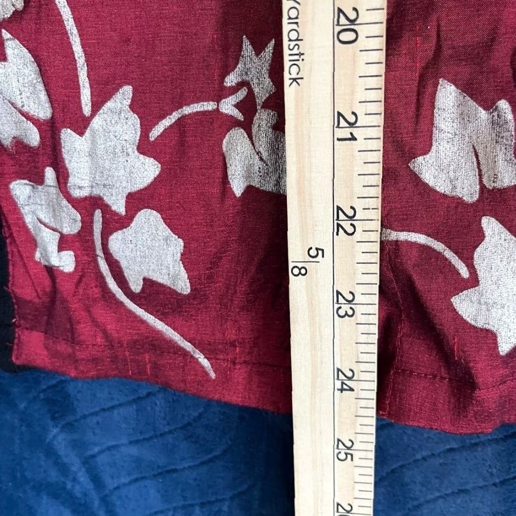 Jim Thompson VINTAGE Norm Thompson Shirt Women M Red Floral Button Down Black Red Design Size M / US 6-8 / IT 42-44 - 7 Thumbnail