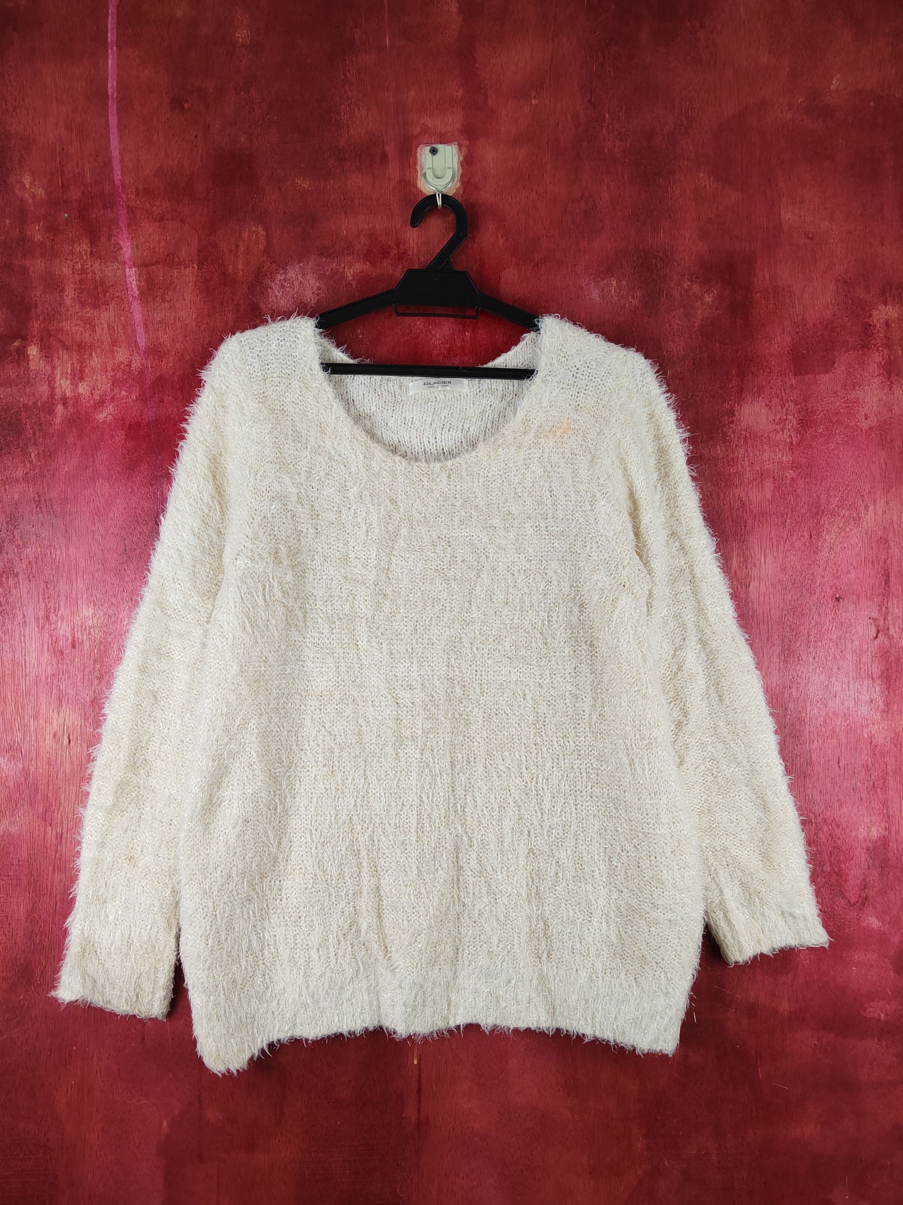 Japanese Brand Glacier Cream Shag Shaggy Fur Mohair Knitwear #S1930 Size M / US 6-8 / IT 42-44 - 1 Thumbnail