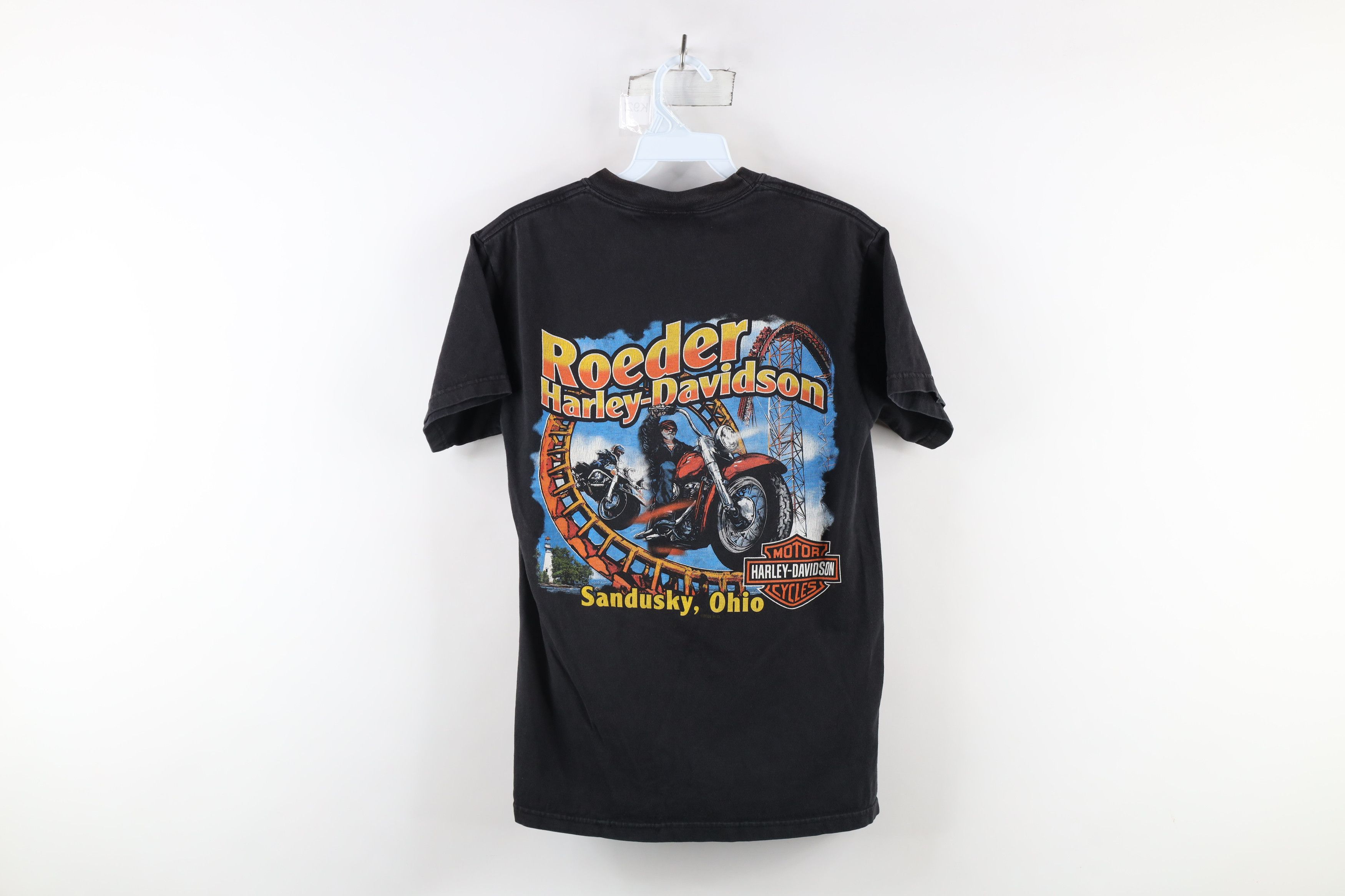 Harley Davidson × Vintage Vintage Y2K Harley Davidson Cedar Point T-Shirt Black USA Size US S / EU 44-46 / 1 - 9 Thumbnail