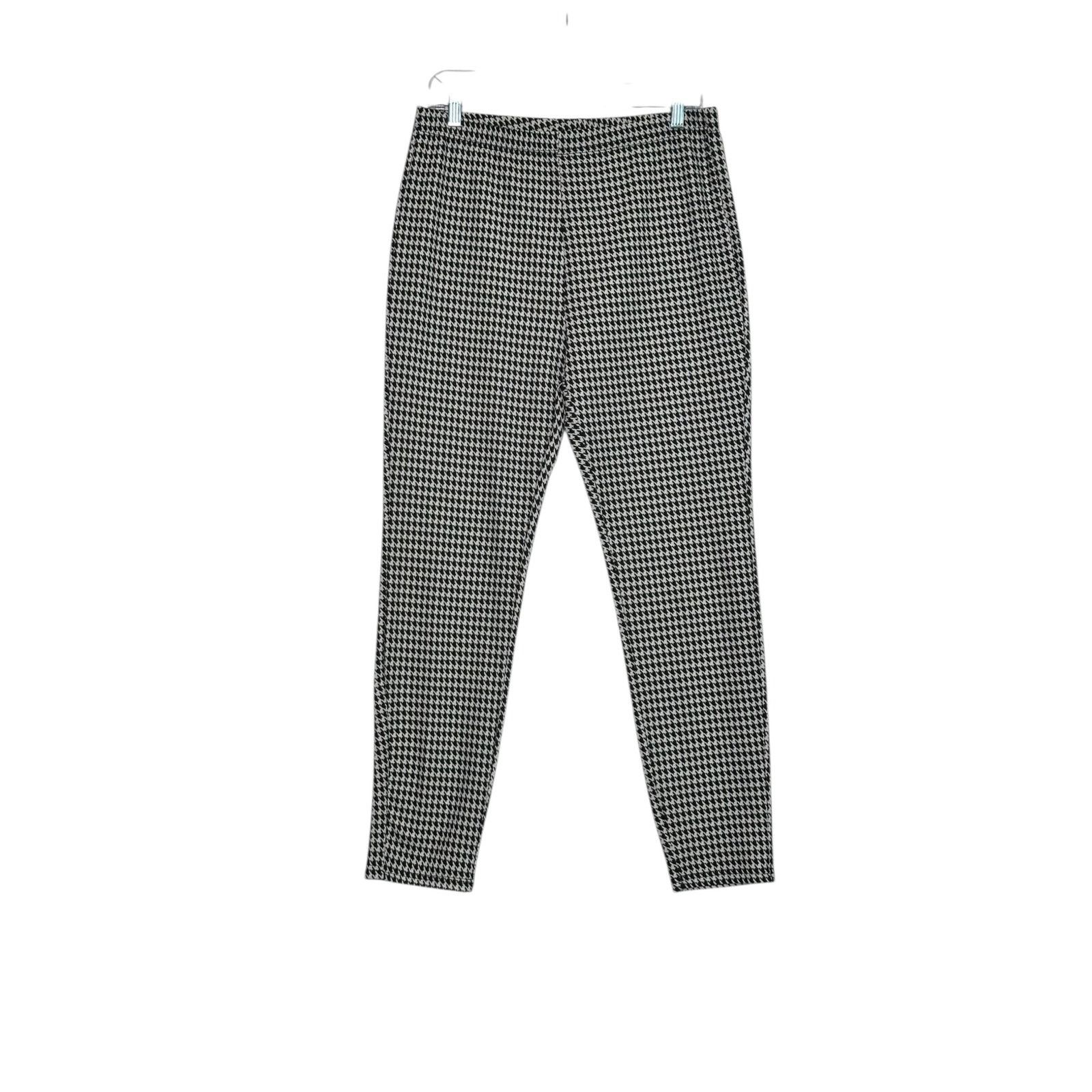 Shein Shein black white houndstooth pull on pants size Large Size 30" / US 8 / IT 44 - 8 Thumbnail