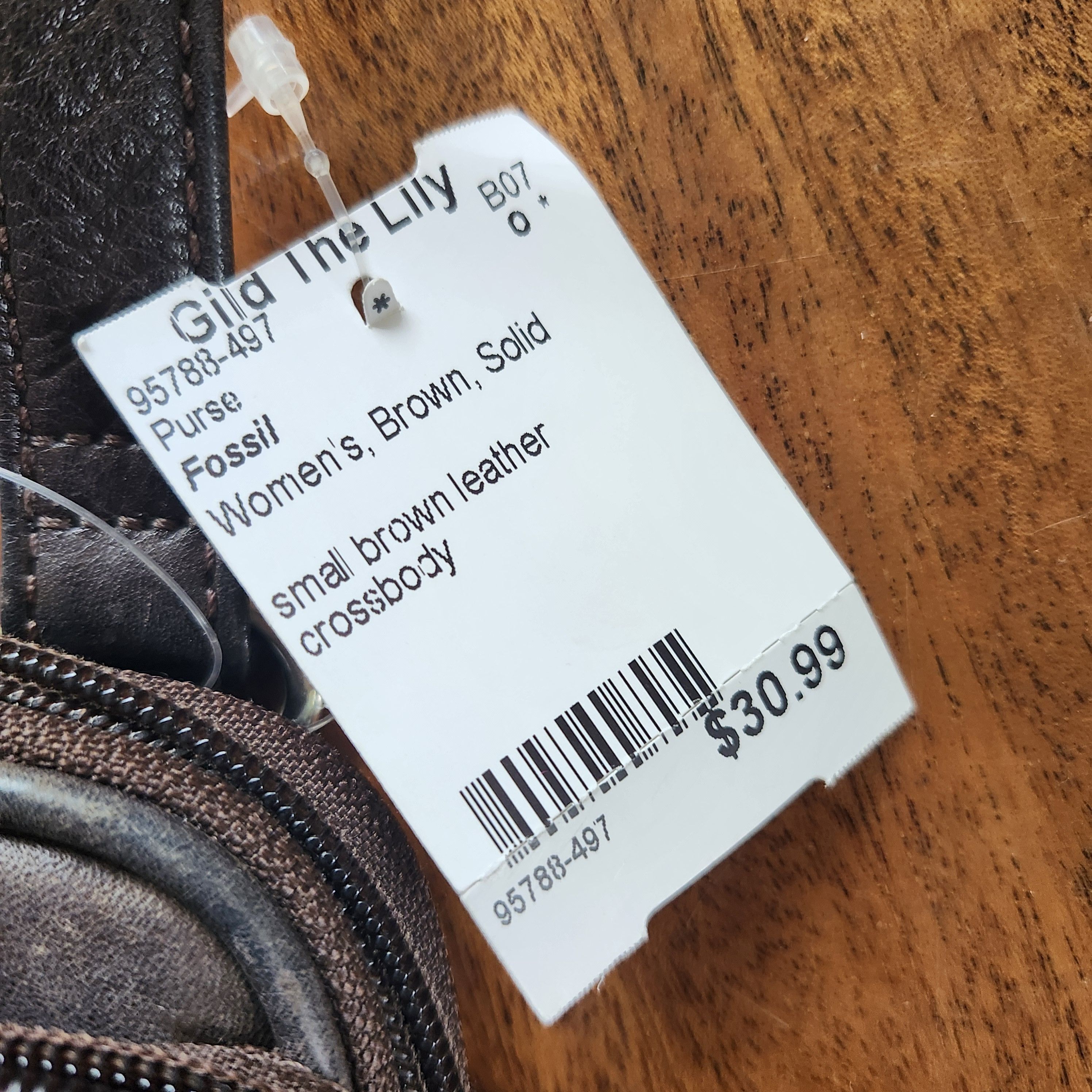 Fossil Fossil Women's Brown Leather Bag Purse Zipper Pocket New Size ONE SIZE - 3 Thumbnail
