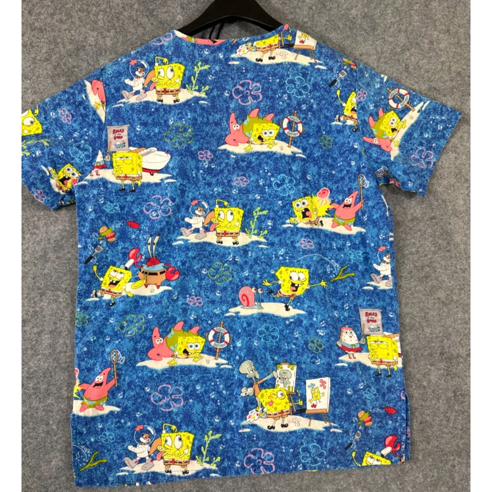 Nickelodeon VINTAGE Nickelodeon SpongeBob SquarePants Scrub Top Shirt Womens XS Blue V-Neck Pockets Size XS / US 0-2 / IT 36-38 - 7 Thumbnail