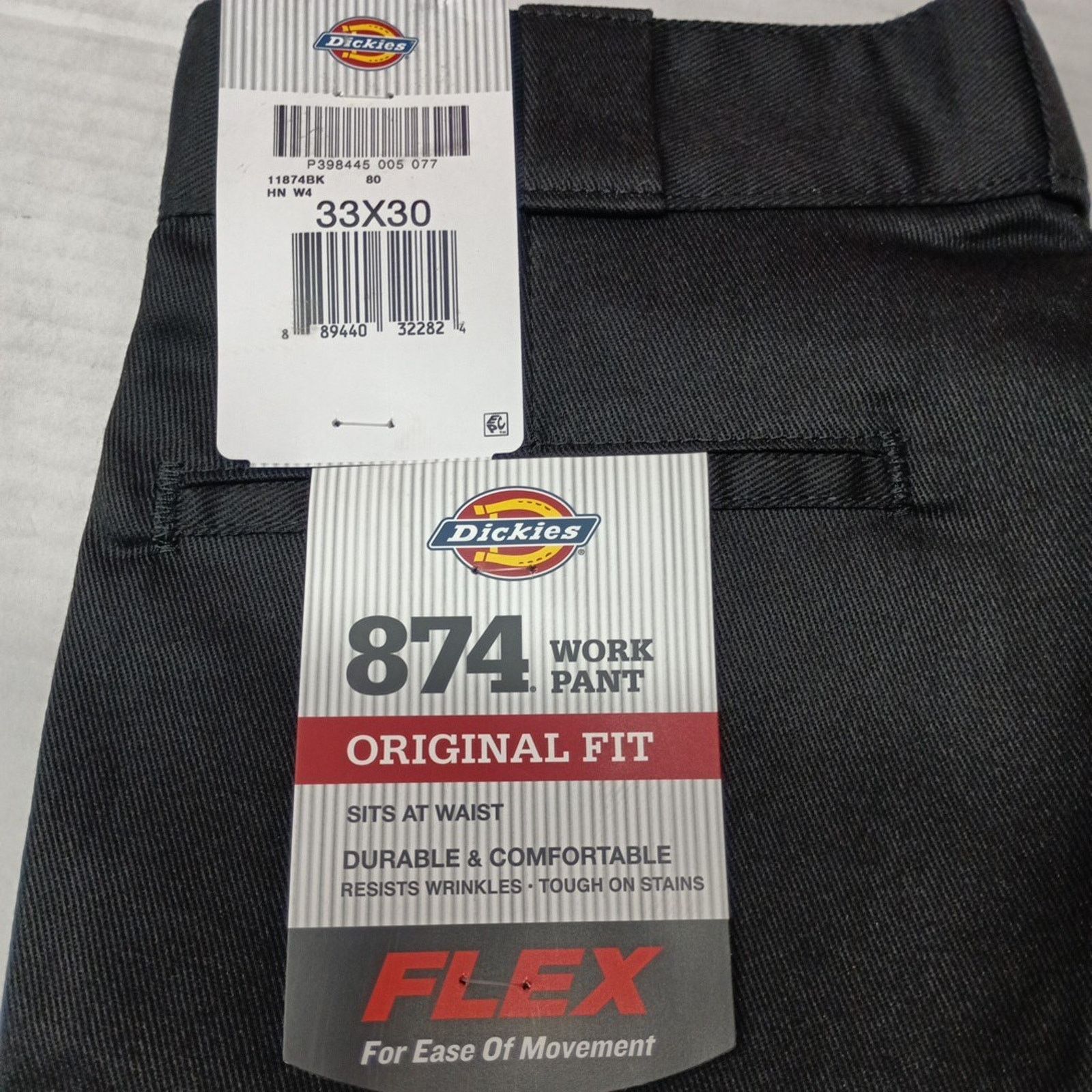 Dickies Dickies 874 Work Pants Men's 33x30 Black Original Fit Flex Size US 33 - 2 Thumbnail