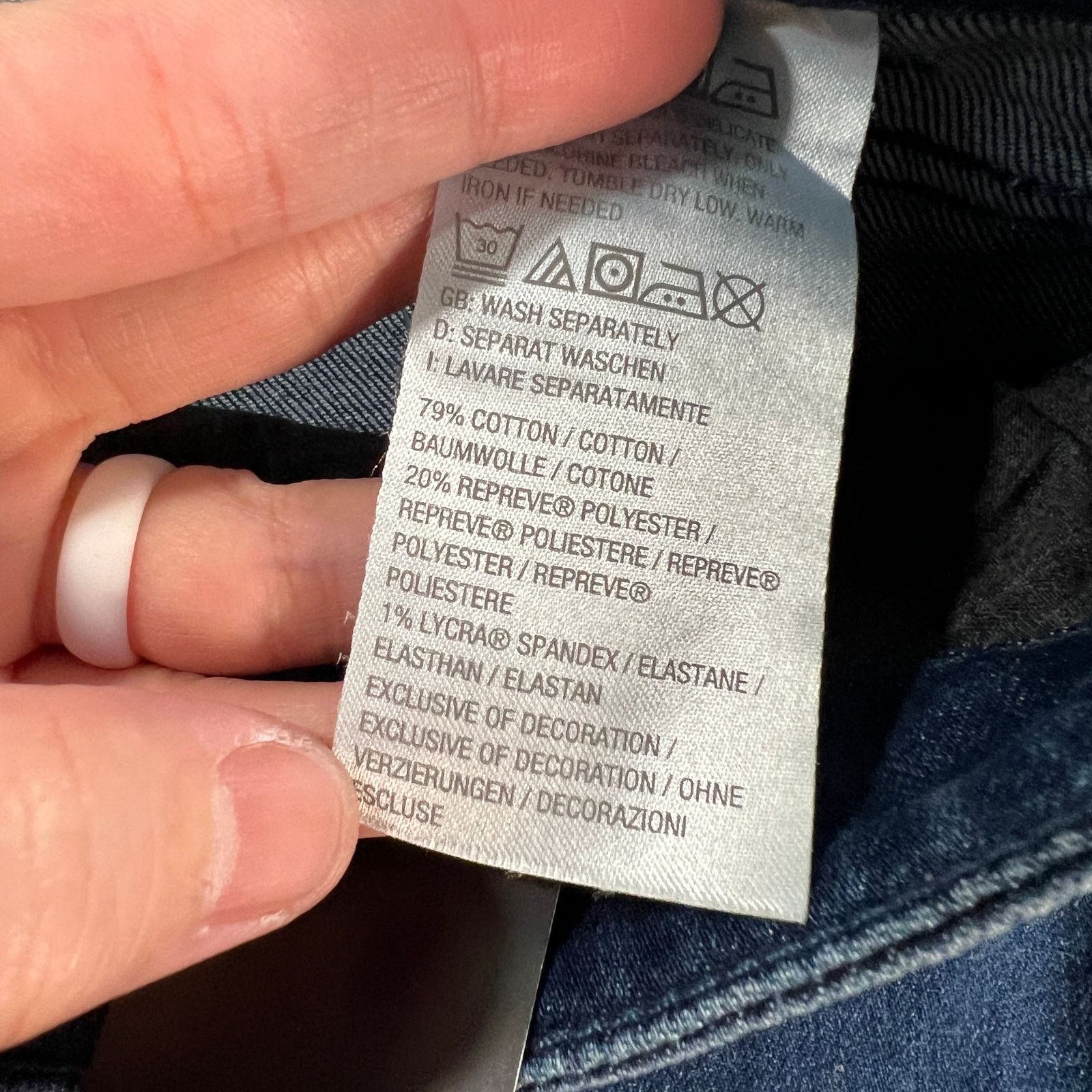 Other Susan Graver Stretch Denim Jean with Dip Dye Detail Bleached Size 22" - 10 Thumbnail