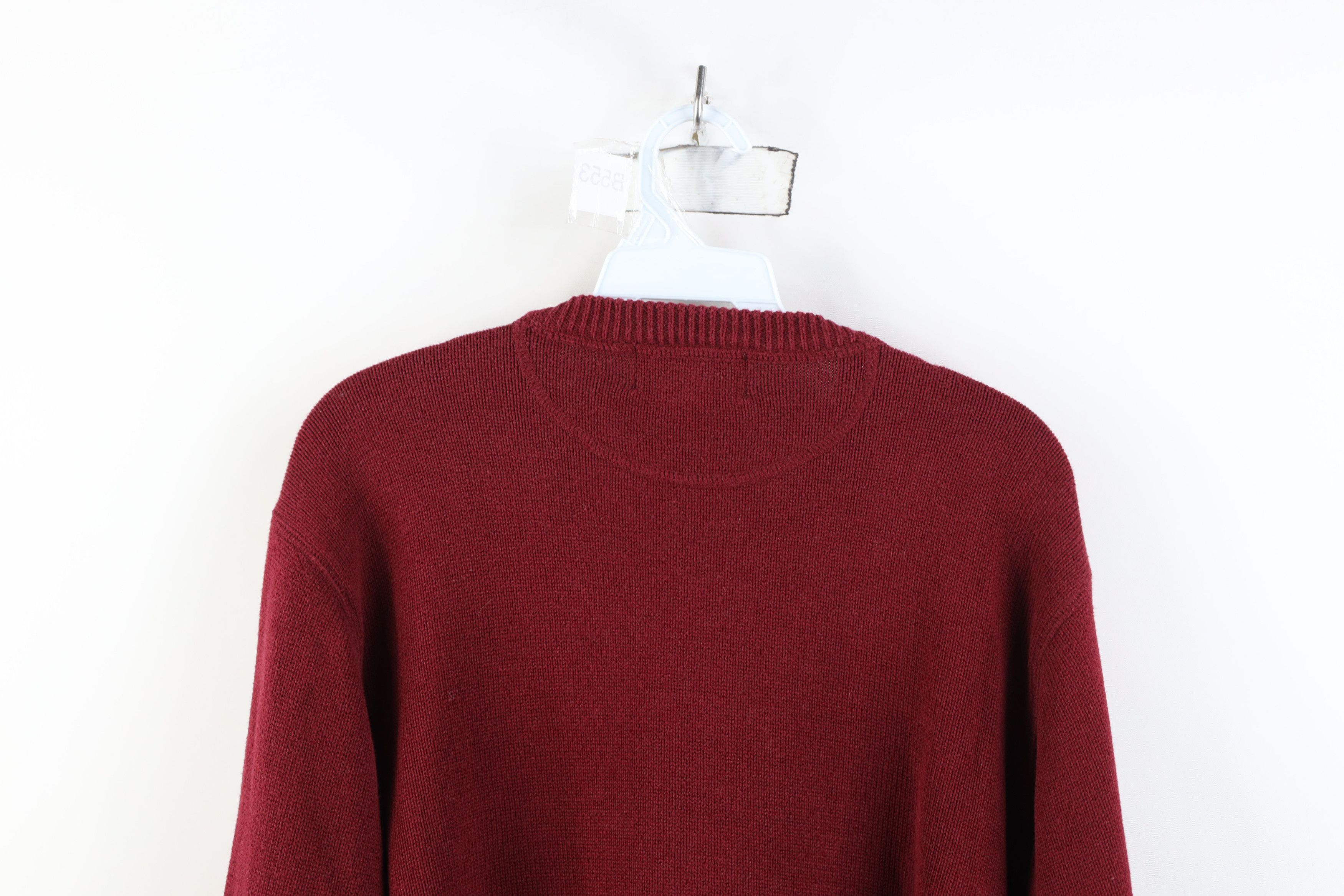 Eddie Bauer Vintage 90s Eddie Bauer Cotton Ribbed Knit Sweater Red Size US L / EU 52-54 / 3 - 11 Thumbnail