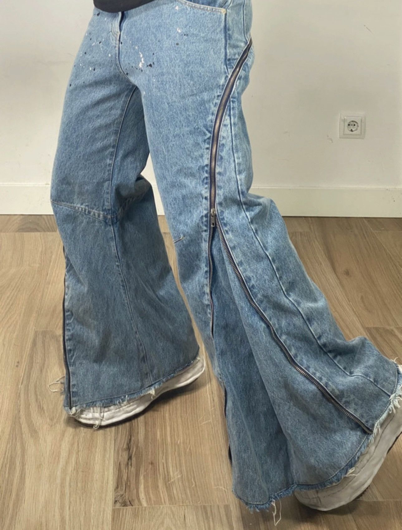 Japanese Brand Paynestar Heroin Zip Baggy Flared Denim Pants Bolan Size US 32 / EU 48 - 5 Thumbnail