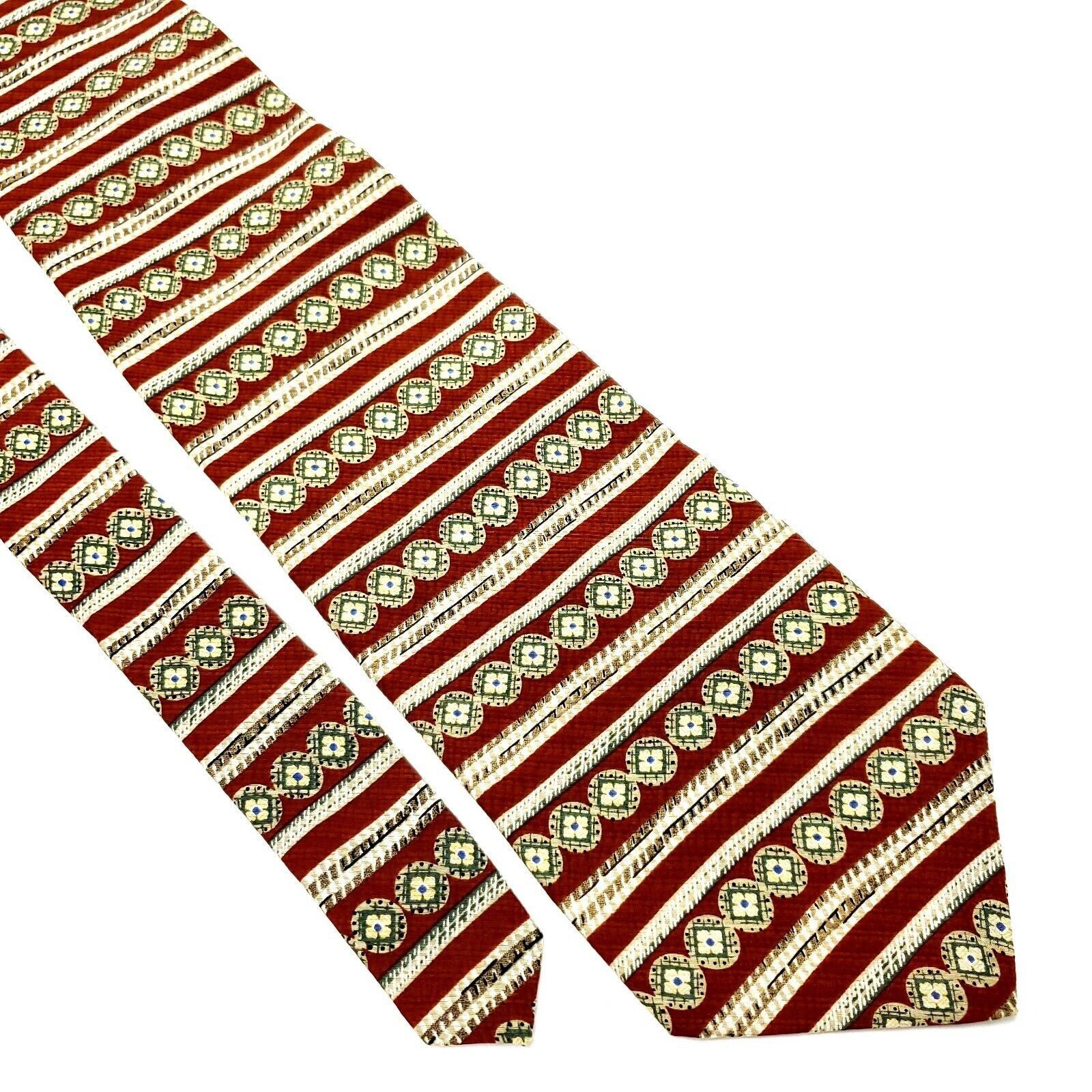 Kenneth Cole Kenneth Cole New York Silk Tie Print Brown Short Wide Size ONE SIZE - 1 Thumbnail