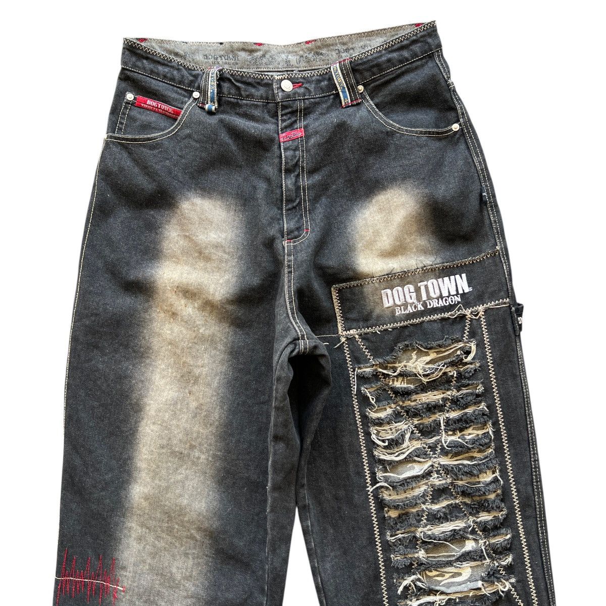 Dogtown 🔥 Vintage Dogtown Black Dragon Skateboards Denim Jeans Size US 32 / EU 48 - 5 Thumbnail