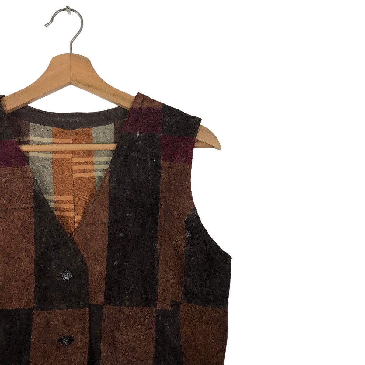 Japanese Brand 🔥Kapital Japan Design Vest Tank Top Tartan Design Patchwork Size US M / EU 48-50 / 2 - 6 Thumbnail