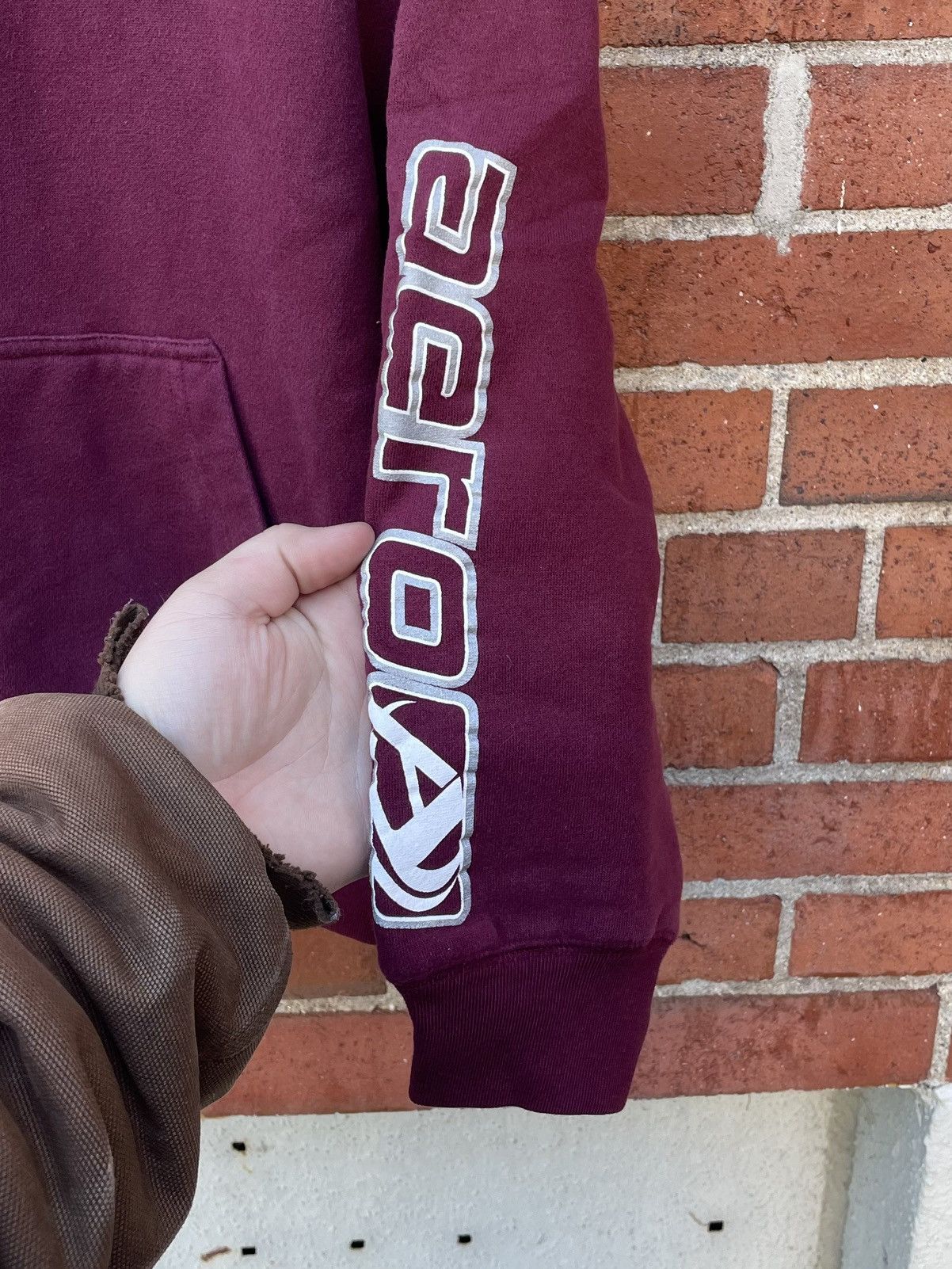 Aeropostale Vintage Y2K Aeropostale Hoodie Mens M Maroon Embroidered Size US M / EU 48-50 / 2 - 3 Thumbnail