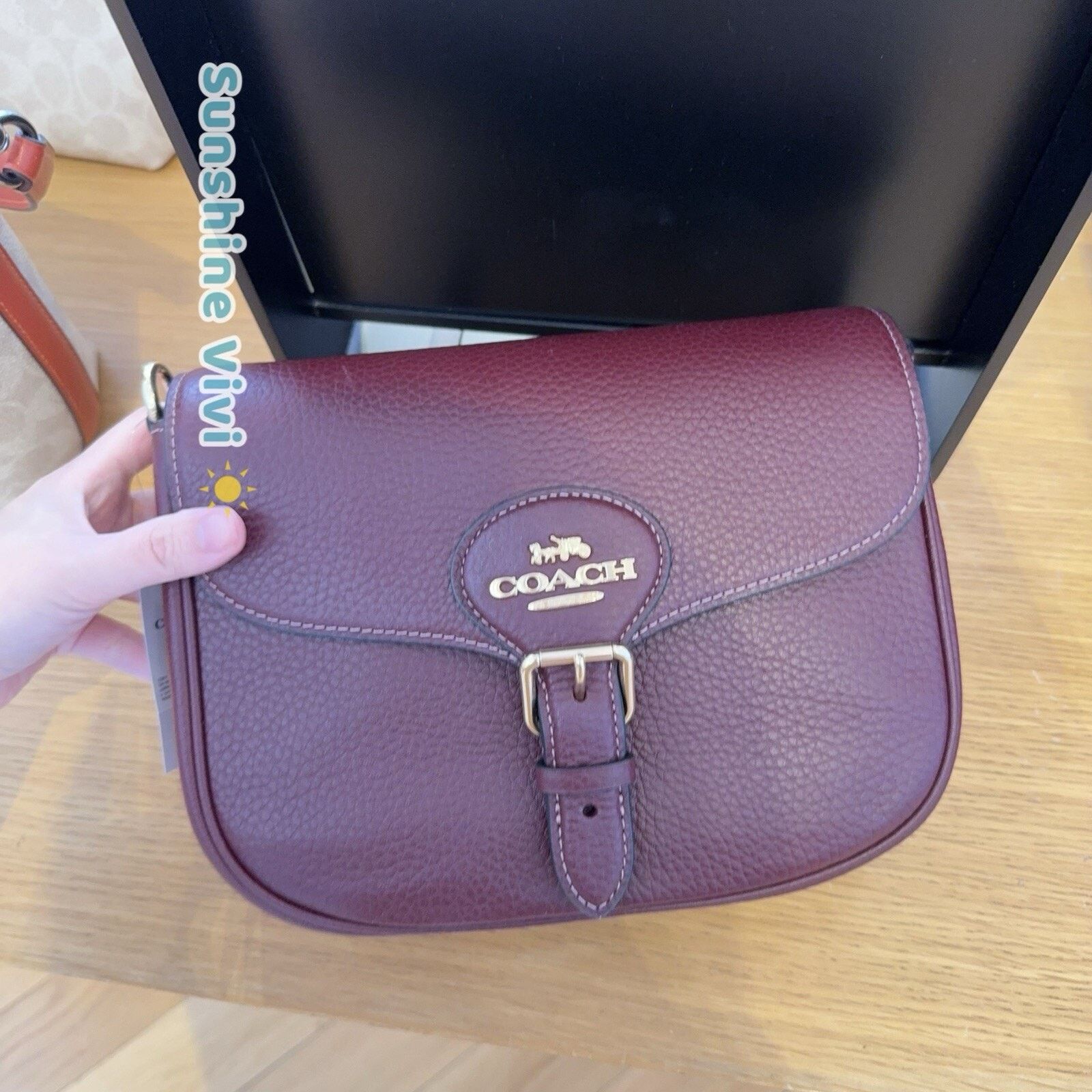 Coach NWT COACH Amelia Saddle Bag Shoulder Bag CP107 Gold/Merlot Size ONE SIZE - 5 Thumbnail