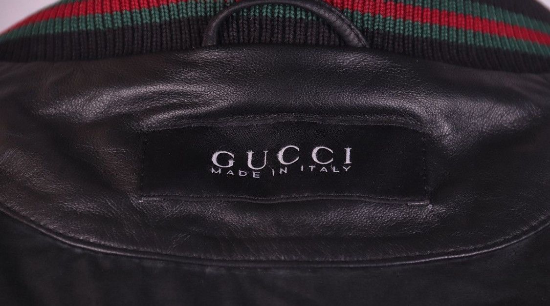 Gucci Gucci Leather Biker Full Black Bomber Jacket Size US XL / EU 56 / 4 - 4 Thumbnail