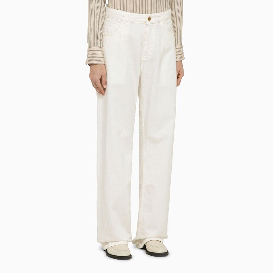Etro o1d2blof0824 Denim Baggy Jean in White Size 26" / US 2 / IT 38 - 3 Thumbnail
