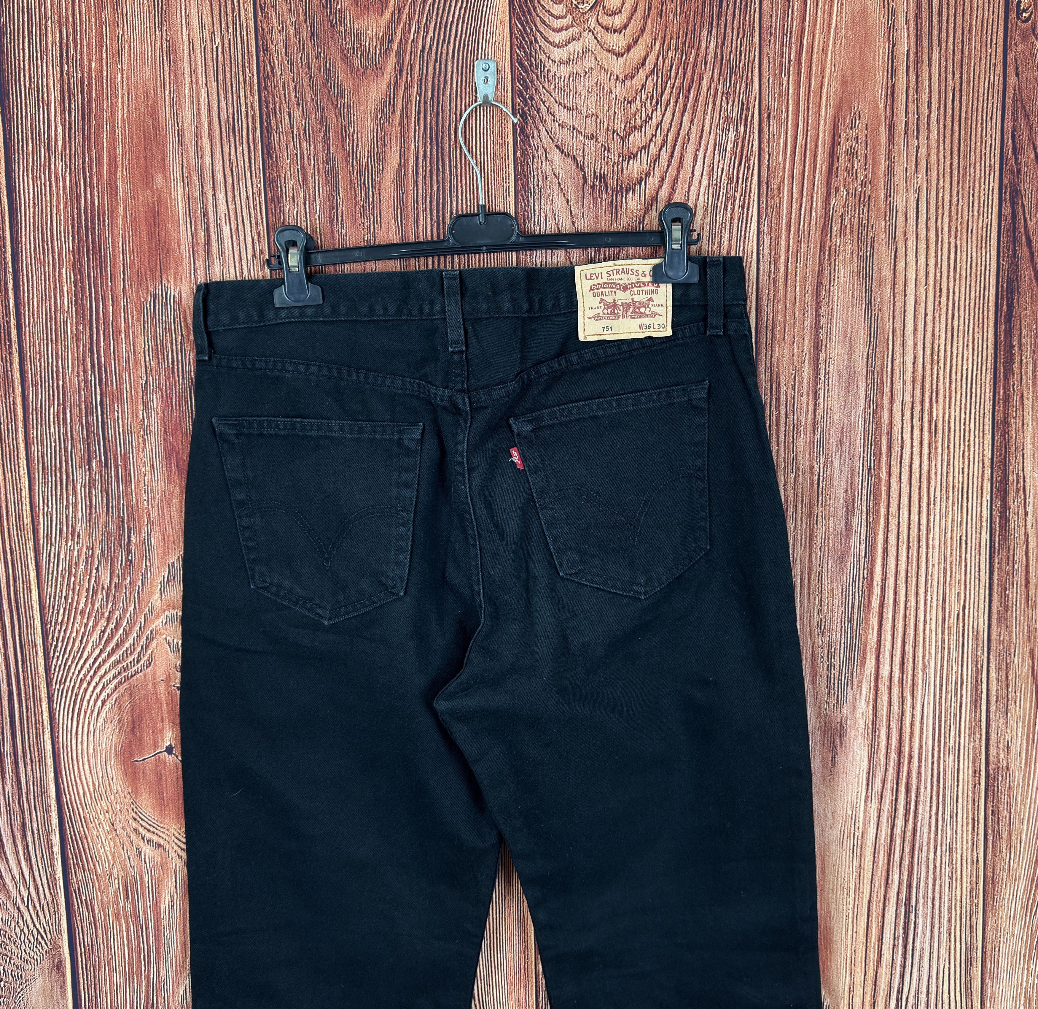 Levi's LEVIS 751 Vintage 90s Black Denim Jeans W36 L30 Size US 36 / EU 52 - 5 Thumbnail