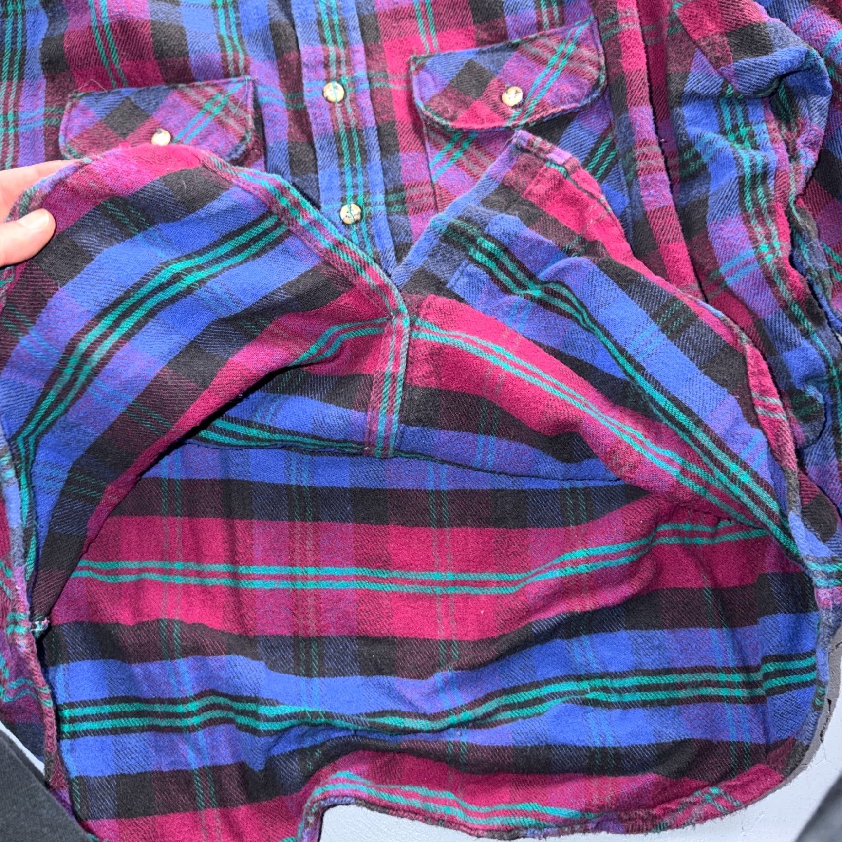 Vintage VTG Five Brother Shirt Mens XL Shadow Plaid Flannel USA Red Blue 1980s 80s Size US XL / EU 56 / 4 - 5 Thumbnail